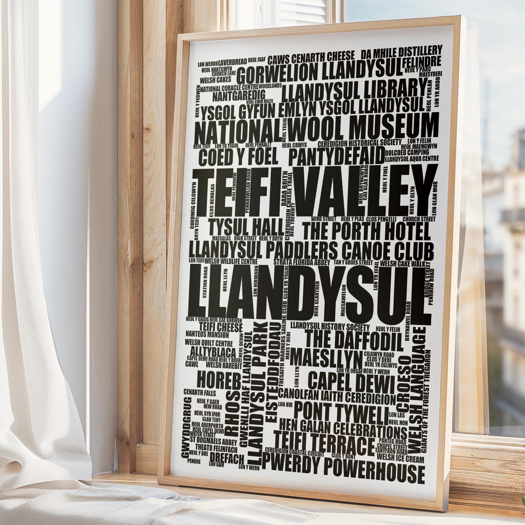 Llandysul - Premium Typographic Word Cloud Prints, Posters & Gifts