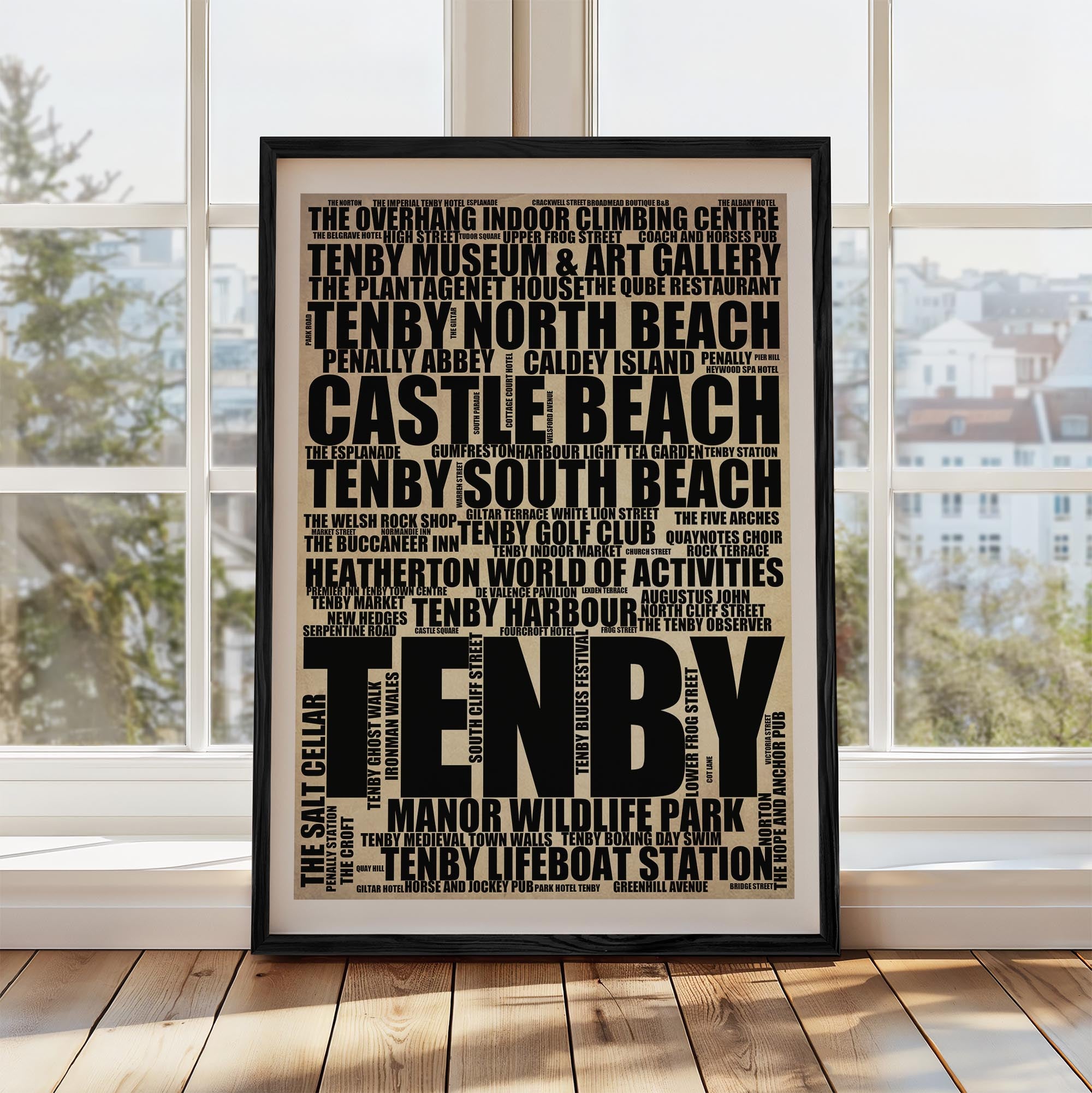 Tenby - Premium Typographic Word Cloud Prints, Posters & Gifts