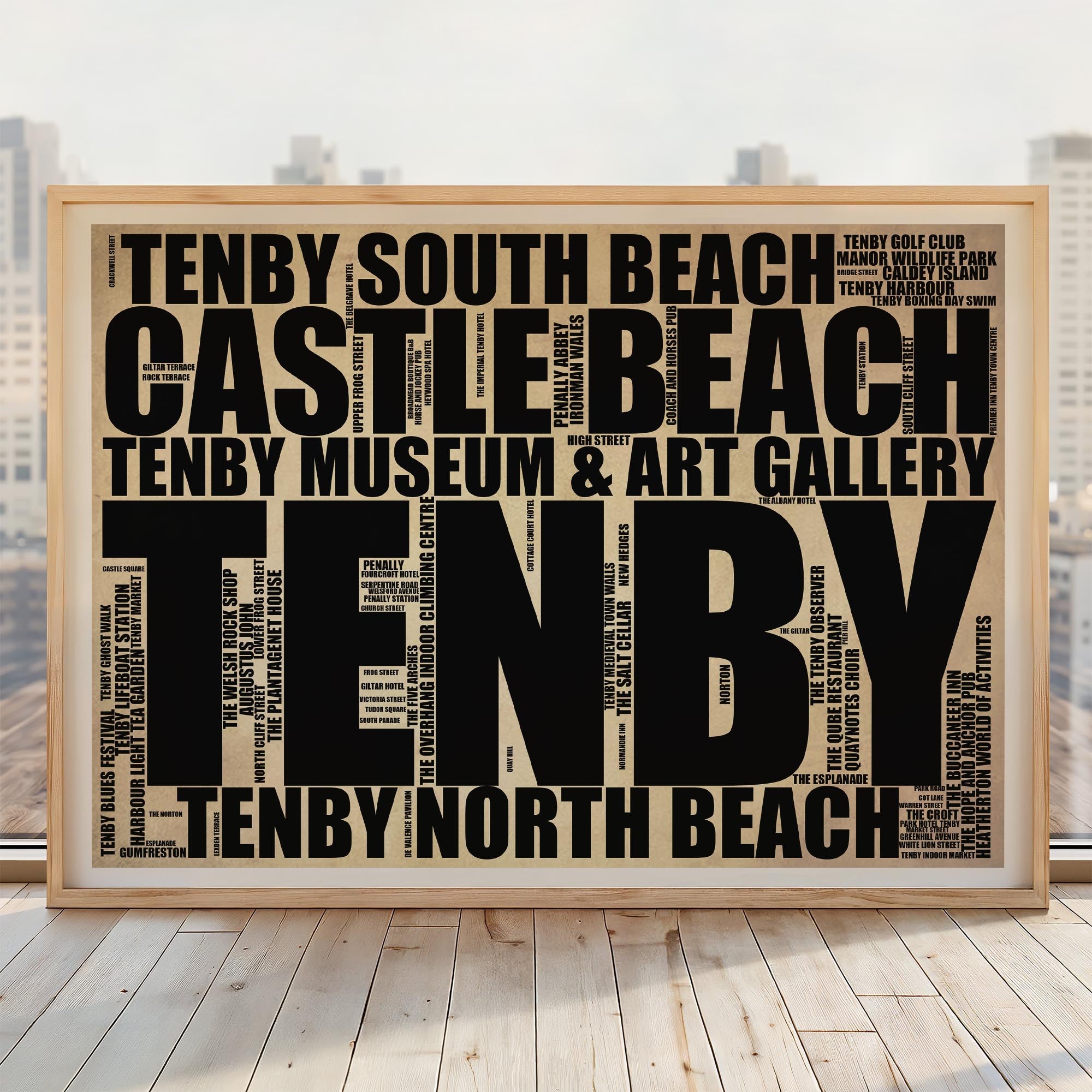 Tenby - Premium Typographic Word Cloud Prints, Posters & Gifts