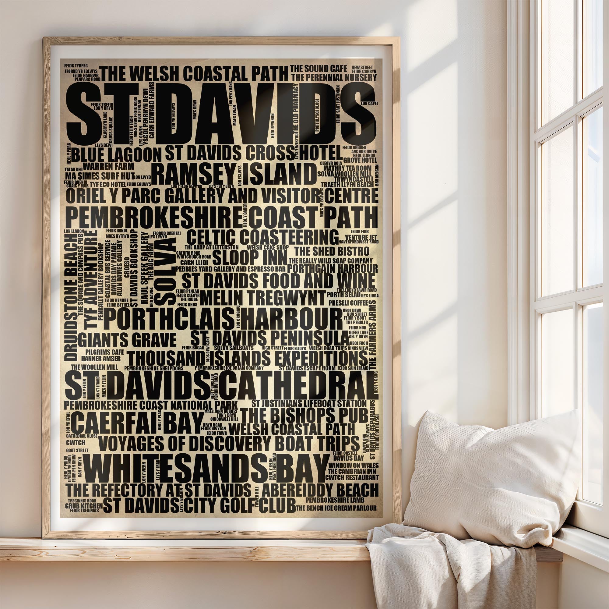 St Davids - Premium Typographic Word Cloud Prints, Posters & Gifts