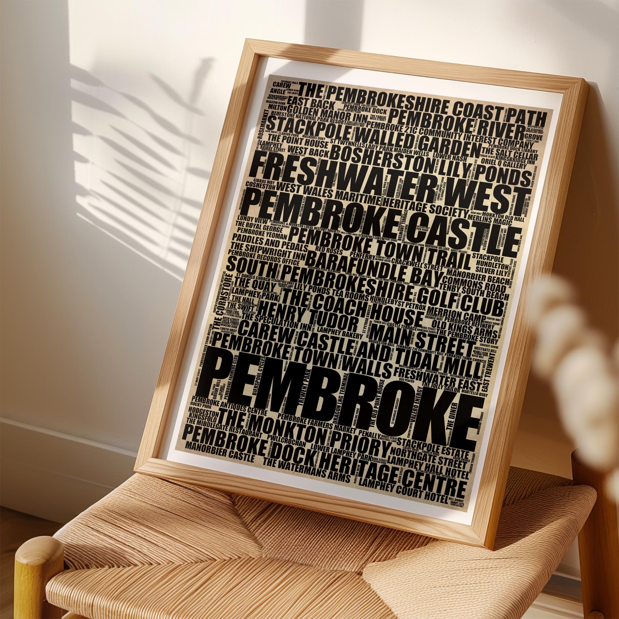 Pembroke - Premium Typographic Word Cloud Prints, Posters & Gifts