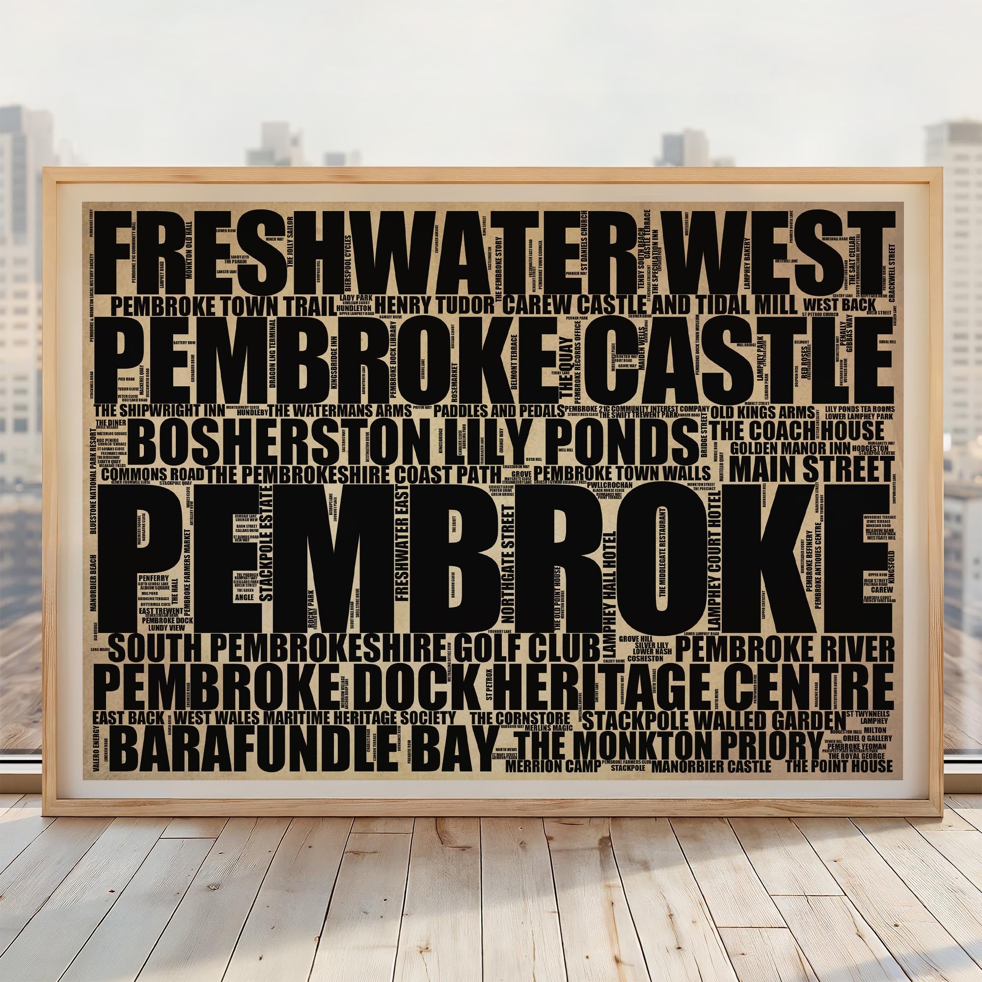 Pembroke - Premium Typographic Word Cloud Prints, Posters & Gifts
