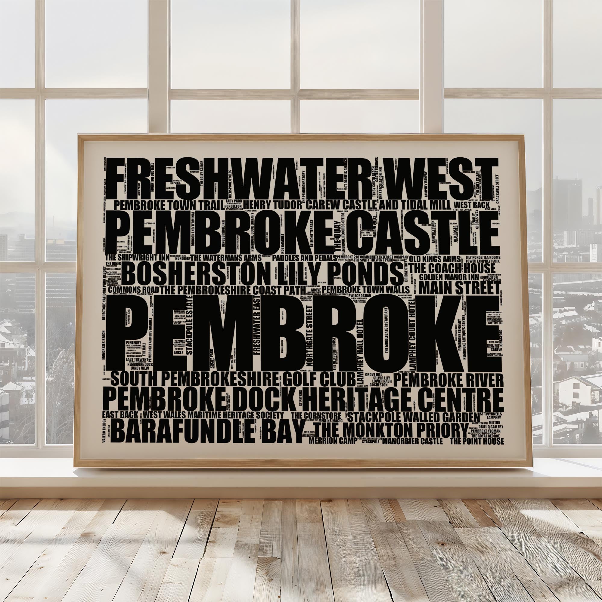 Pembroke - Premium Typographic Word Cloud Prints, Posters & Gifts