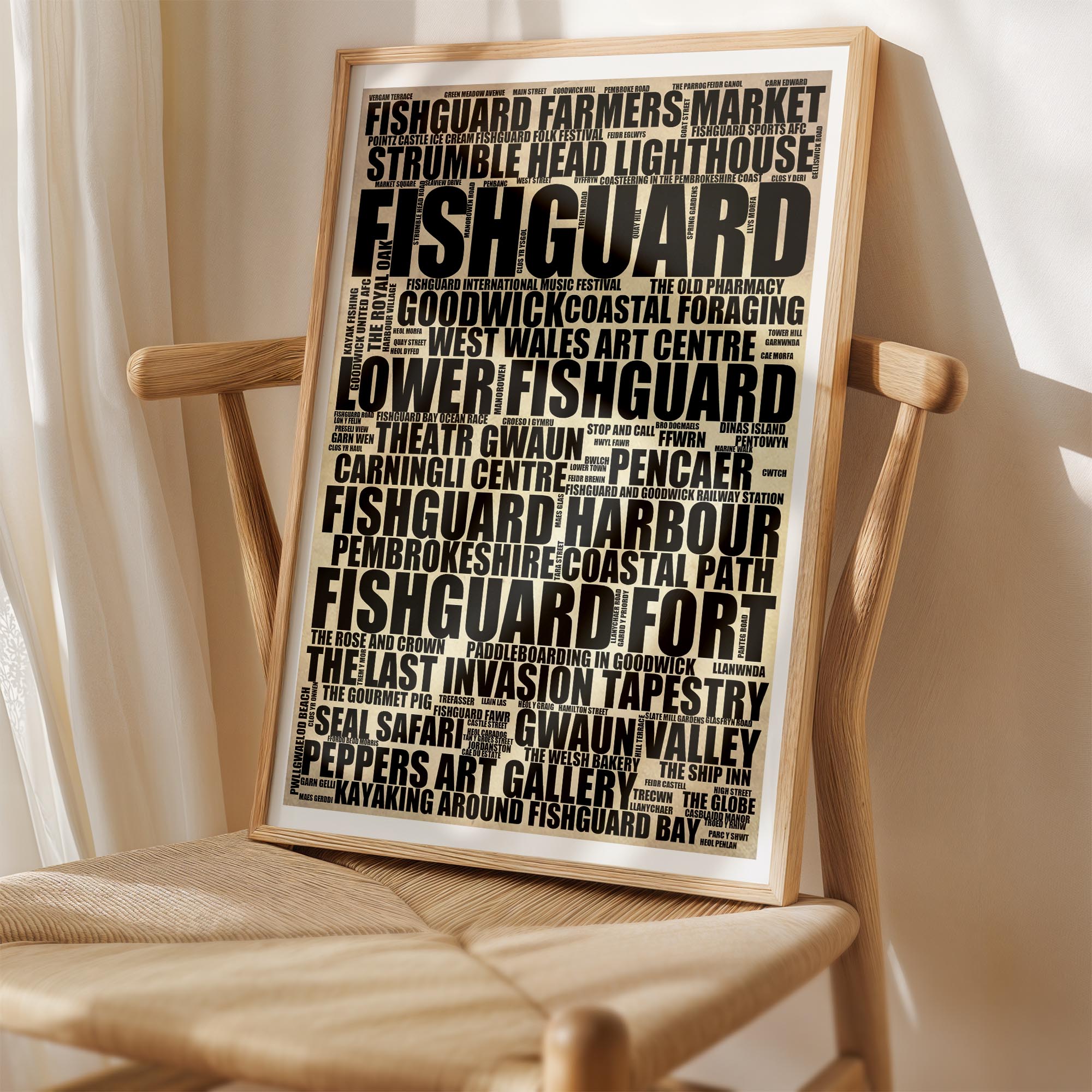 Fishguard - Premium Typographic Word Cloud Prints, Posters & Gifts