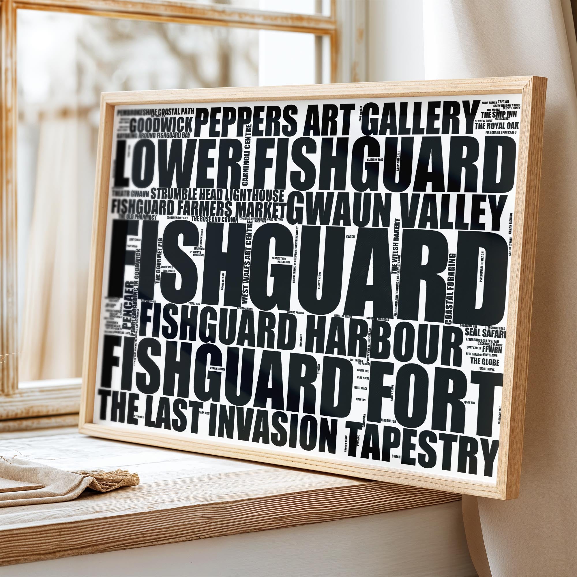 Fishguard - Premium Typographic Word Cloud Prints, Posters & Gifts