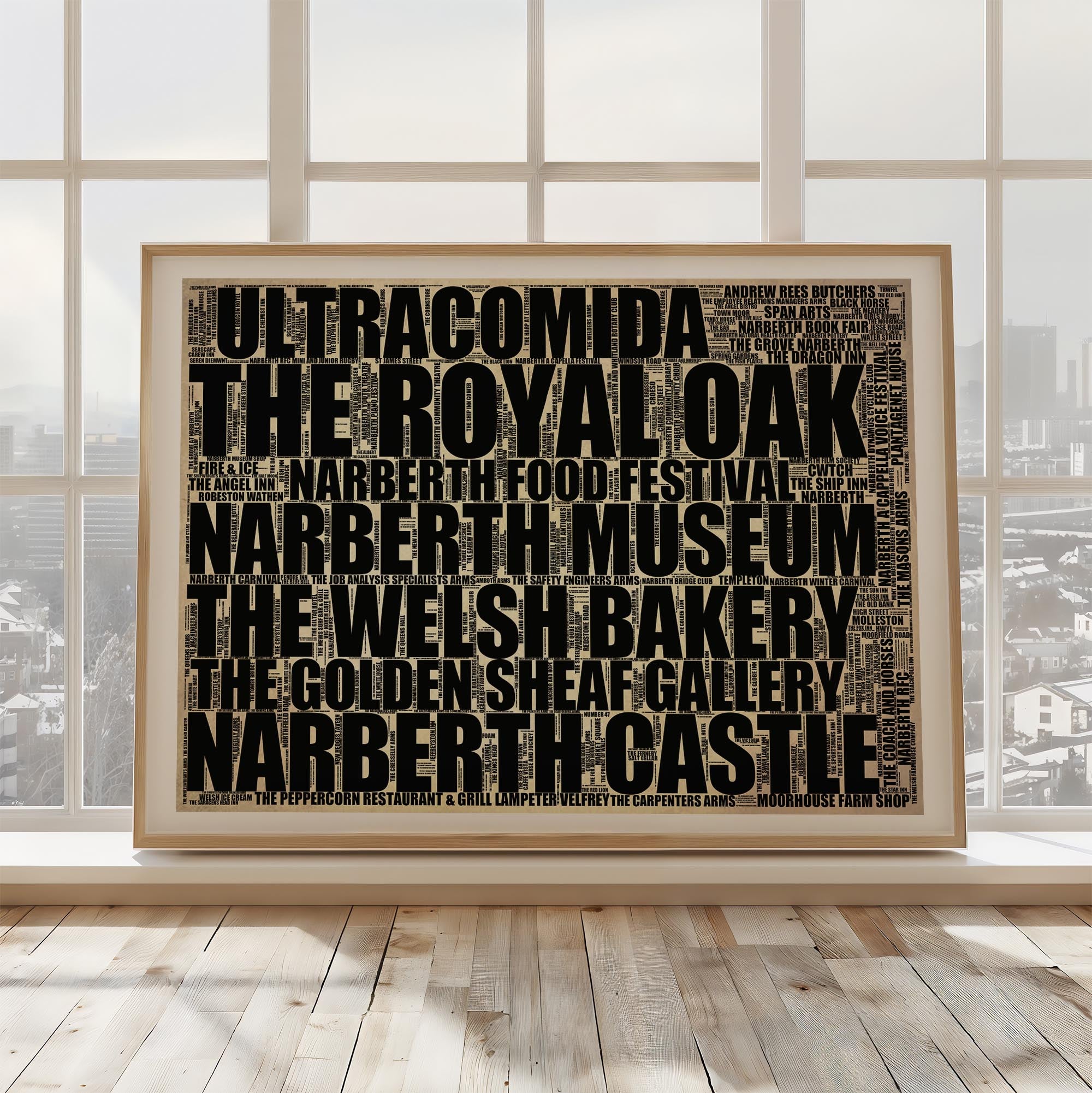 Narberth - Premium Typographic Word Cloud Prints, Posters & Gifts