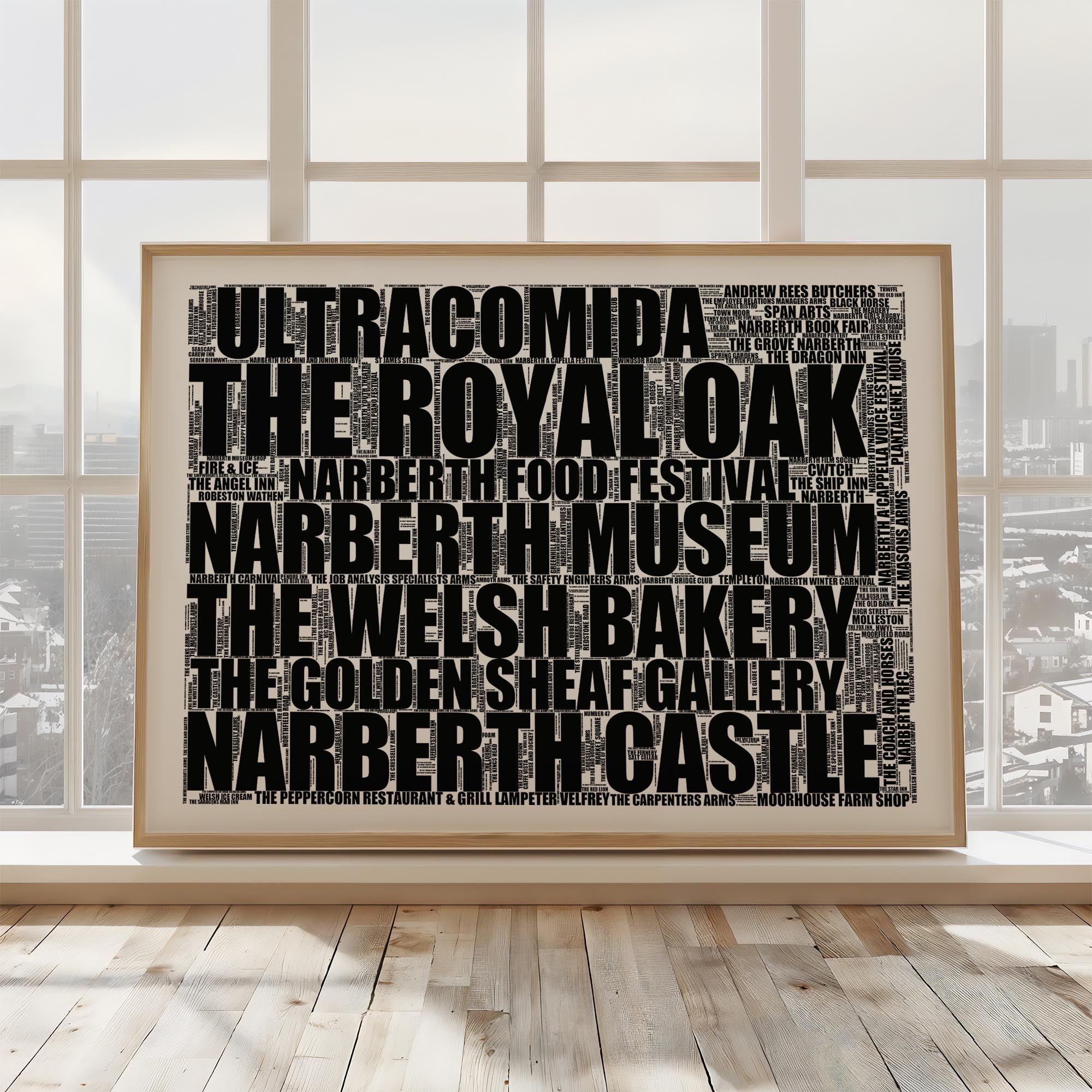 Narberth - Premium Typographic Word Cloud Prints, Posters & Gifts