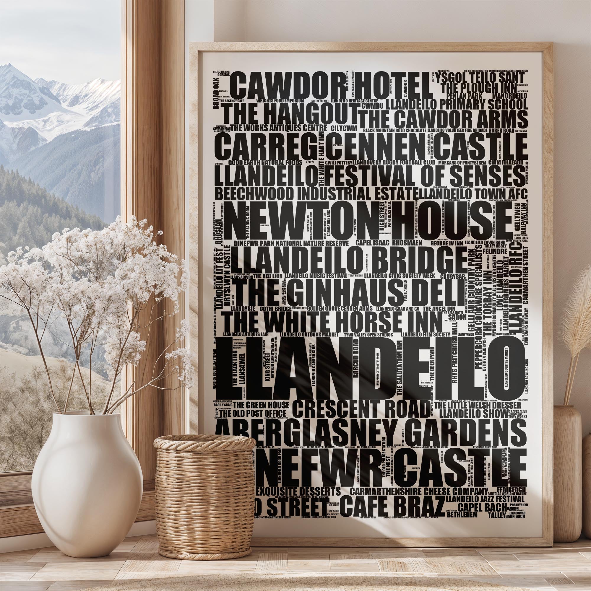 Llandeilo - Premium Typographic Word Cloud Prints, Posters & Gifts