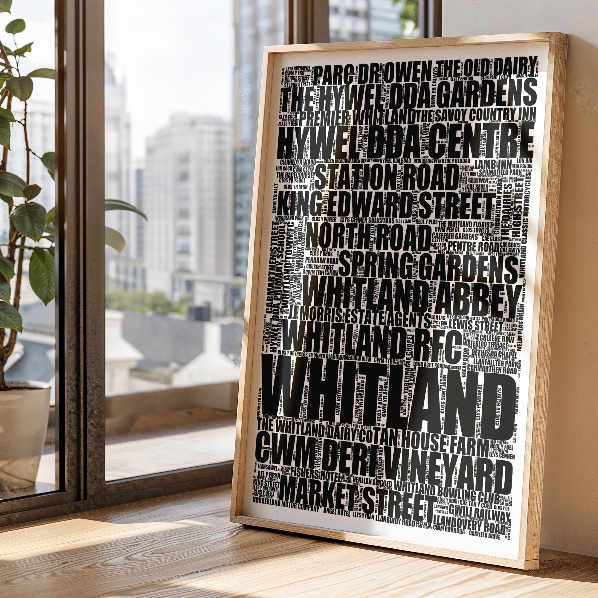 Whitland - Premium Typographic Word Cloud Prints, Posters & Gifts