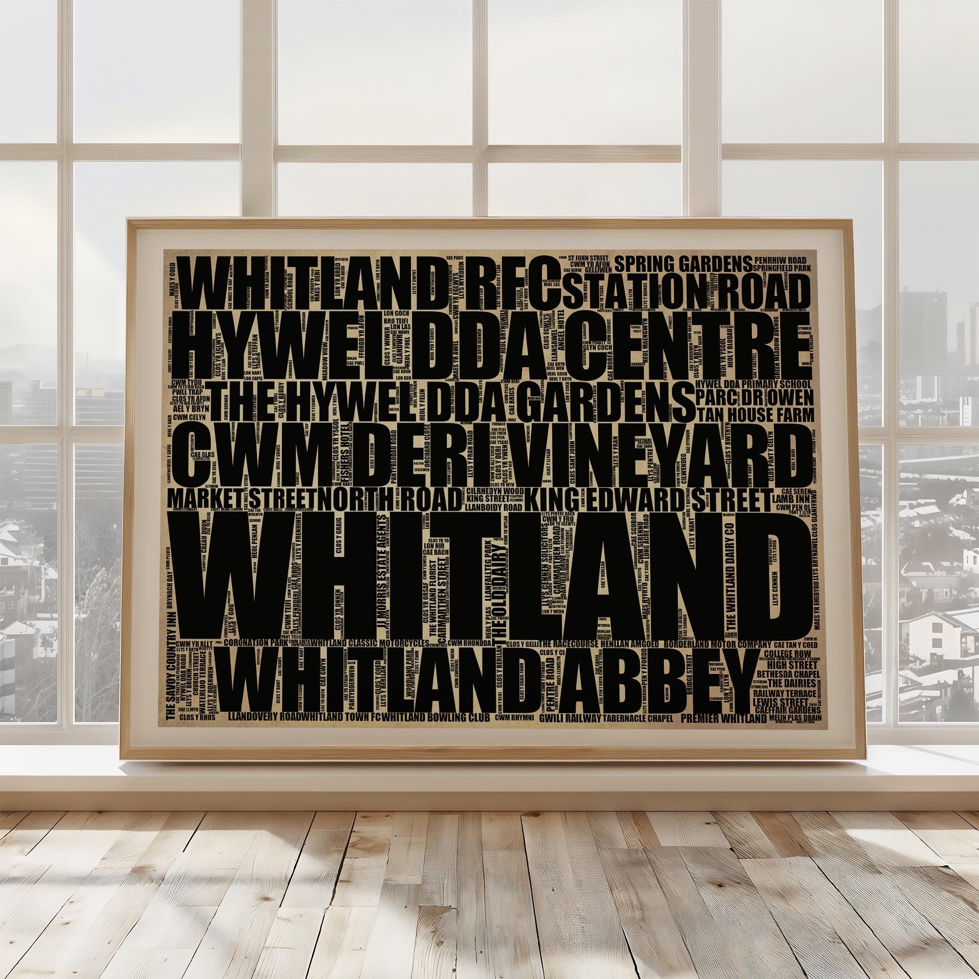 Whitland - Premium Typographic Word Cloud Prints, Posters & Gifts