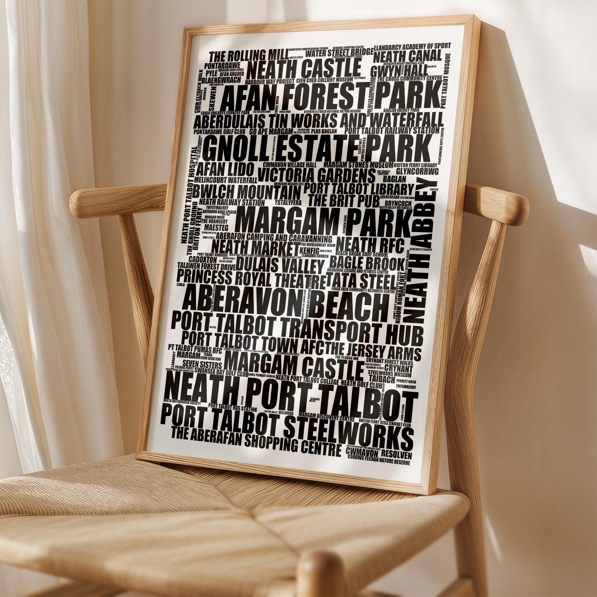 Neath Port Talbot - Premium Typographic Word Cloud Prints, Posters & Gifts