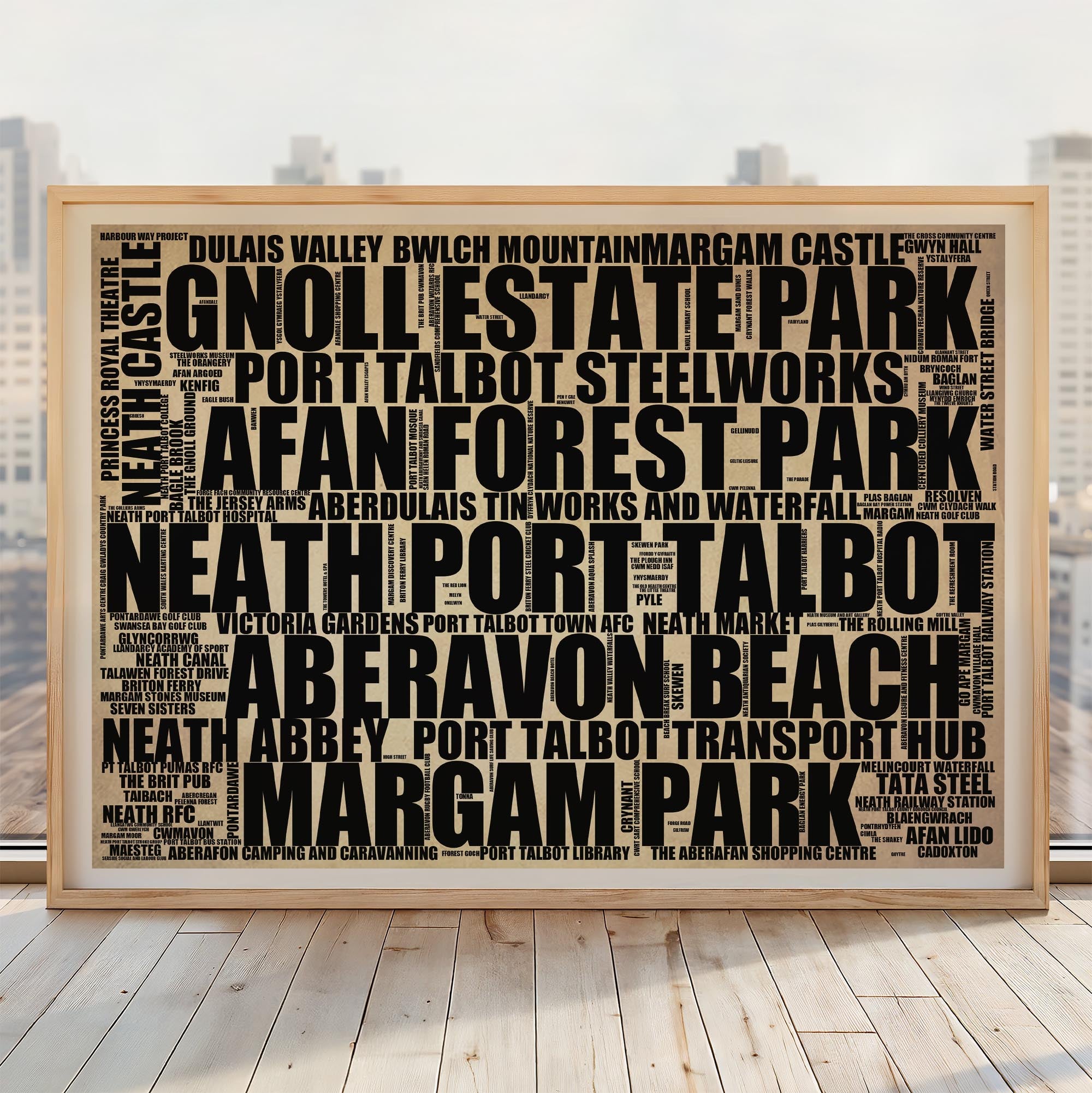 Neath Port Talbot - Premium Typographic Word Cloud Prints, Posters & Gifts