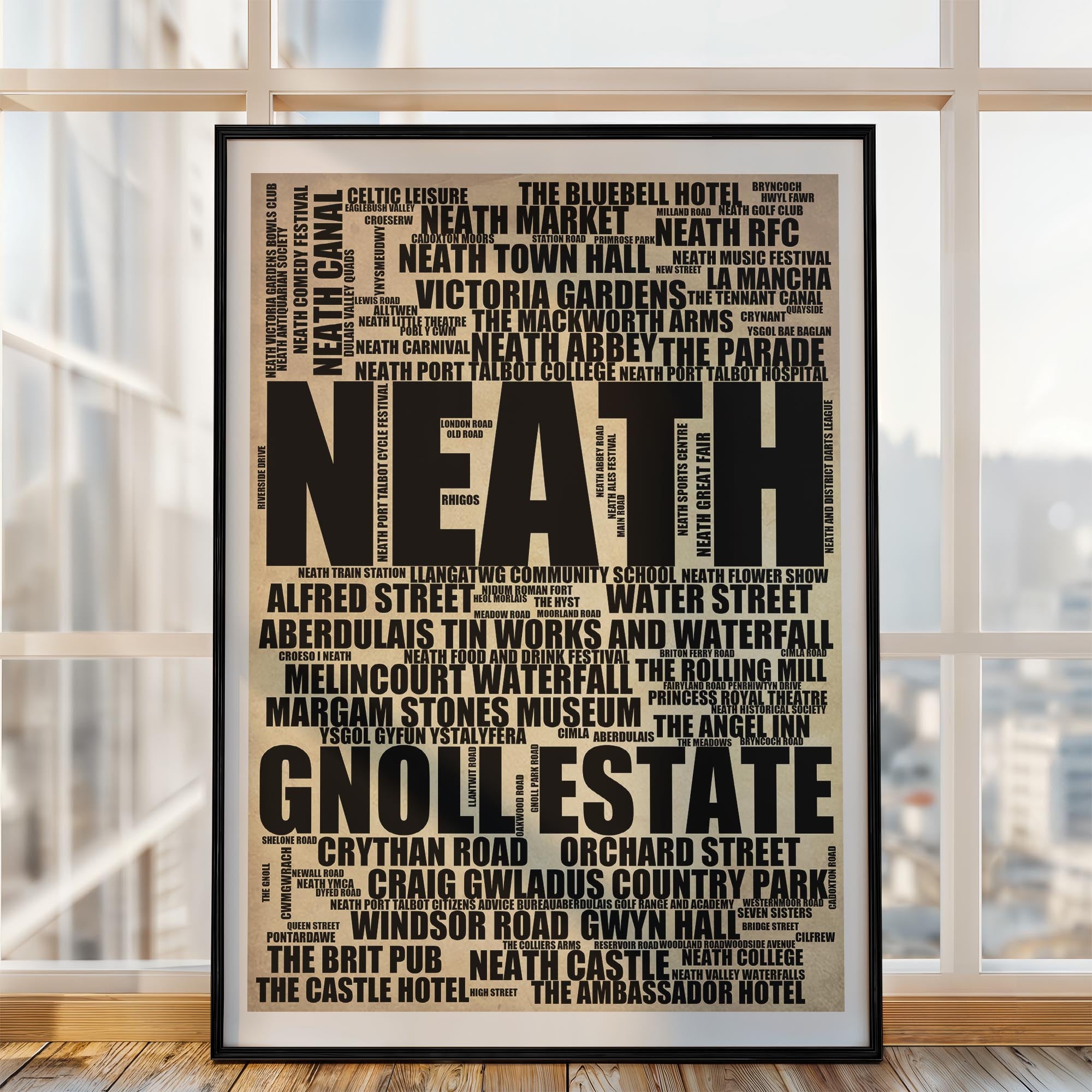 Neath - Premium Typographic Word Cloud Prints, Posters & Gifts