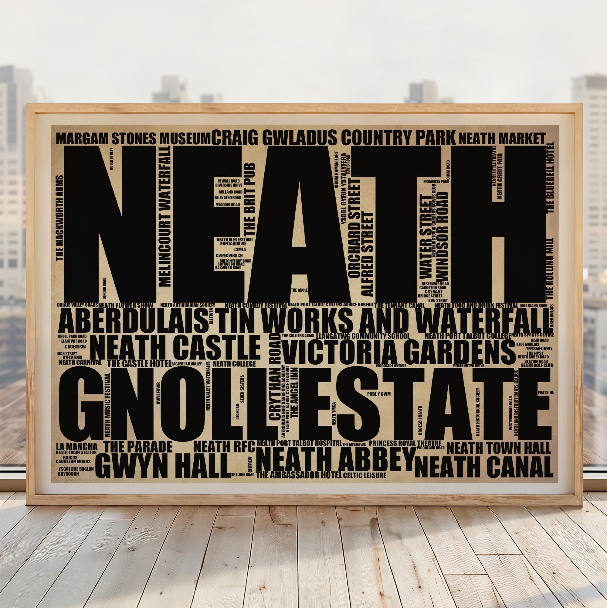 Neath - Premium Typographic Word Cloud Prints, Posters & Gifts