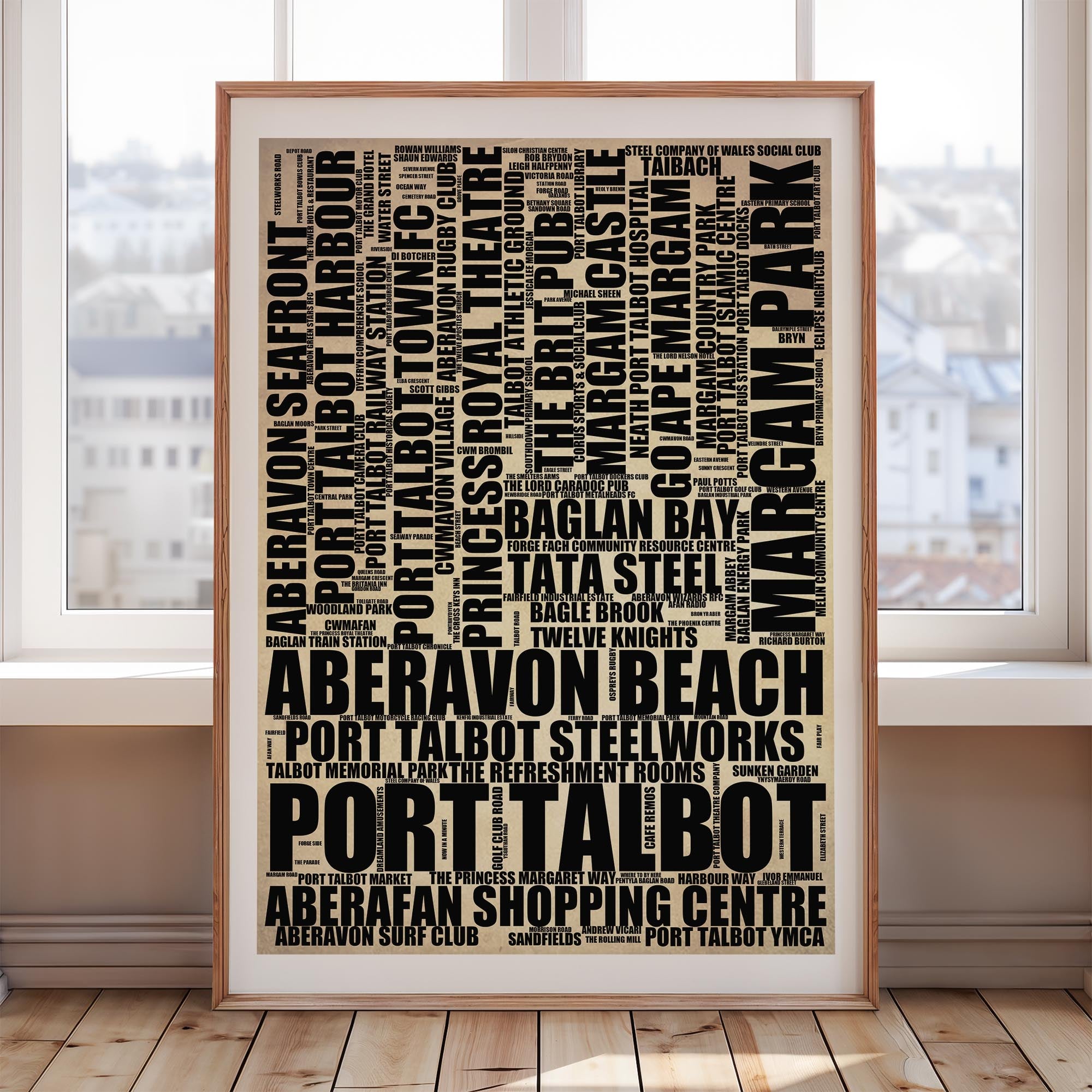 Port Talbot - Premium Typographic Word Cloud Prints, Posters & Gifts