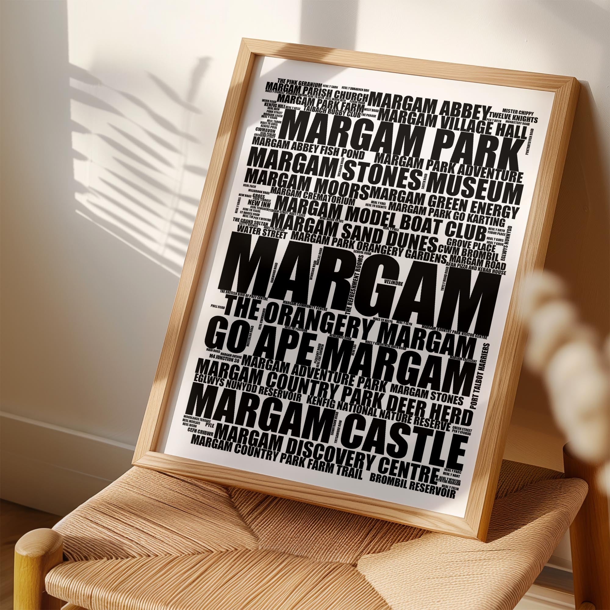 Margam - Premium Typographic Word Cloud Prints, Posters & Gifts