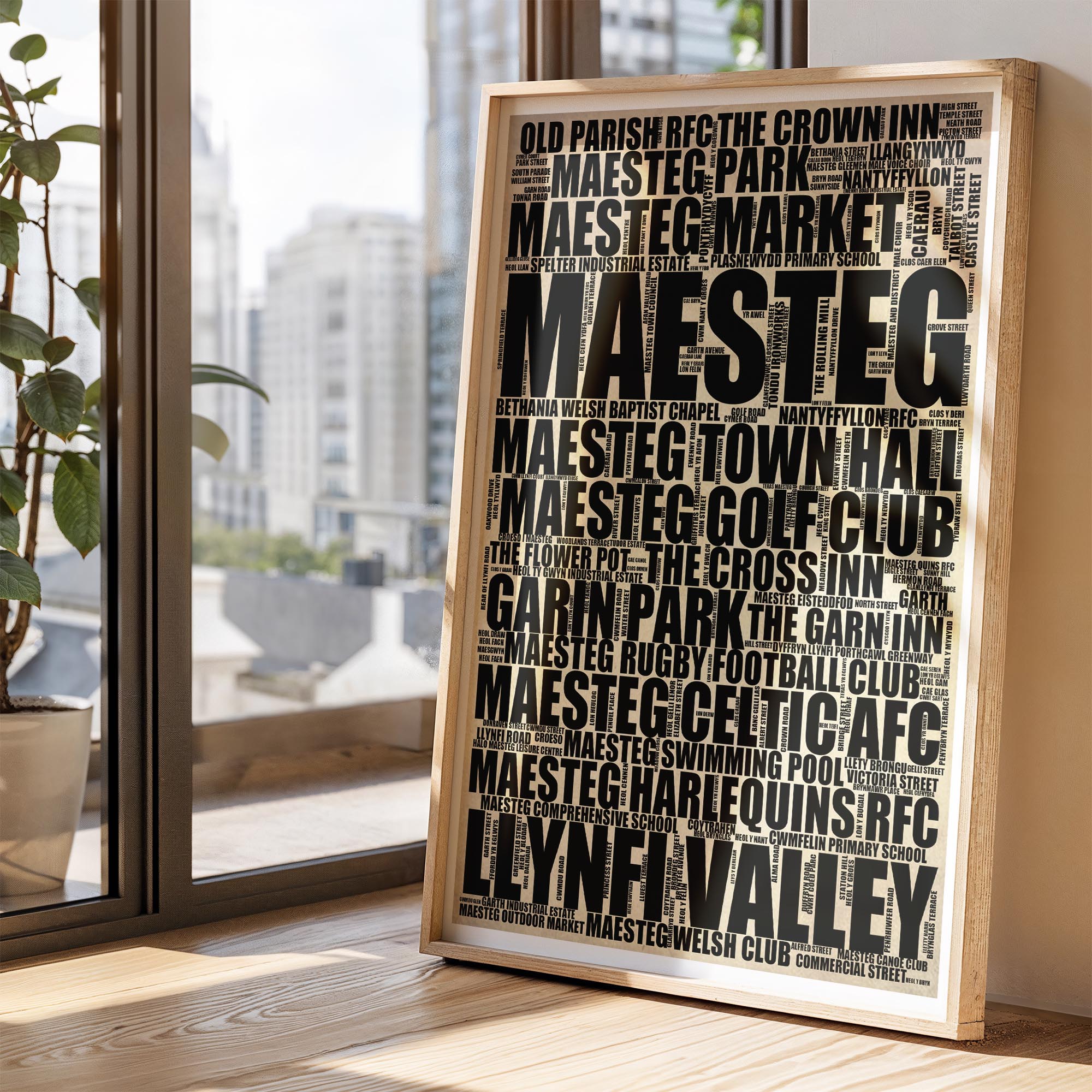 Maesteg - Premium Typographic Word Cloud Prints, Posters & Gifts