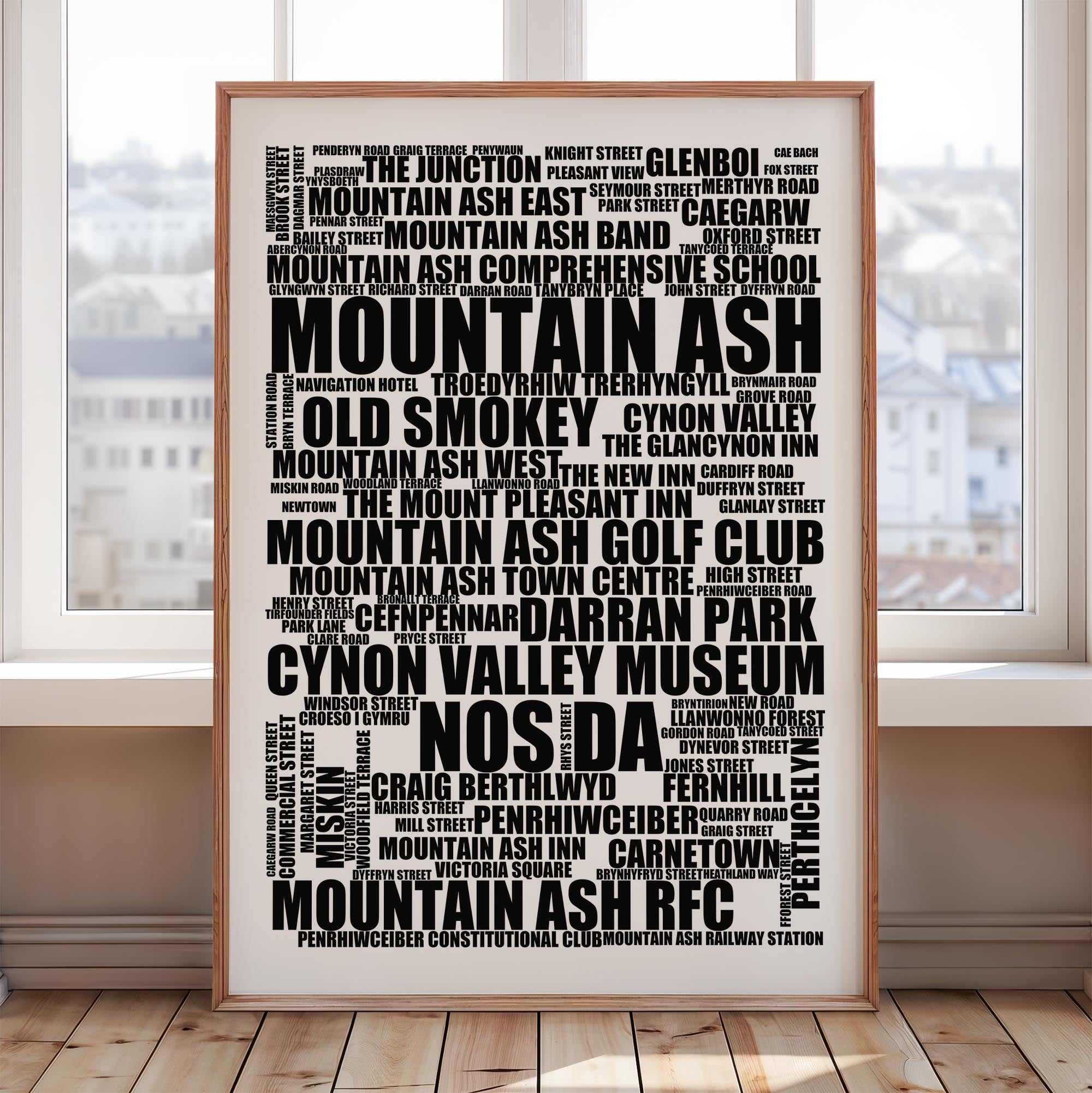 Mountain Ash - Premium Typographic Word Cloud Prints, Posters & Gifts