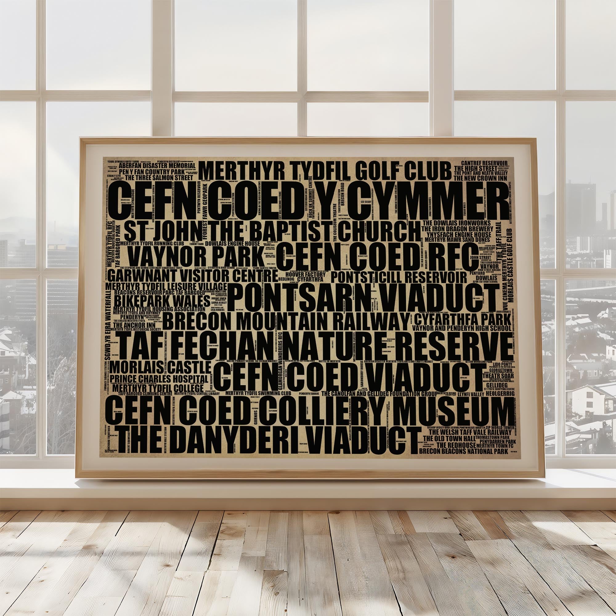 Cefn Coed y Cymmer - Premium Typographic Word Cloud Prints, Posters & Gifts