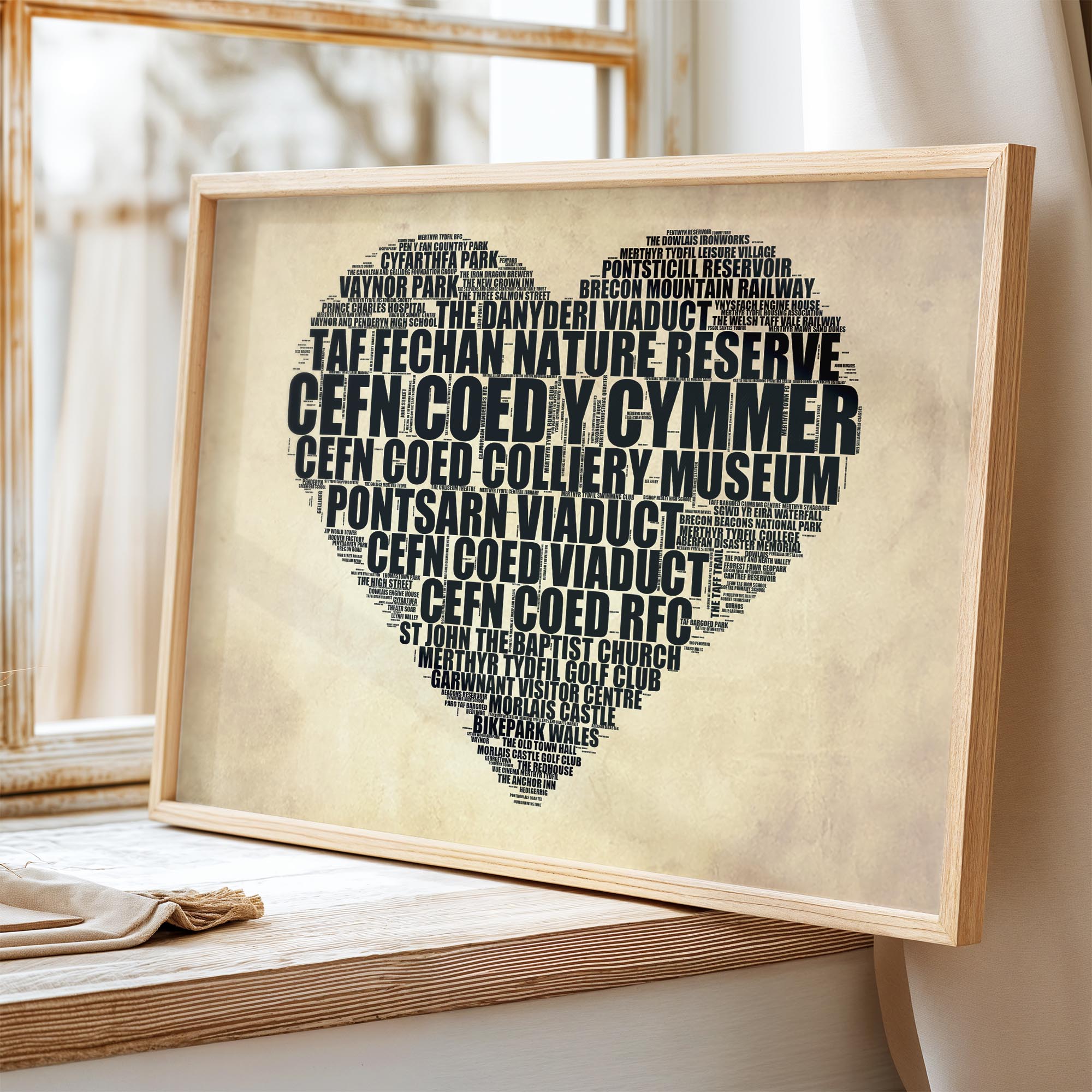 Cefn Coed y Cymmer - Premium Typographic Word Cloud Prints, Posters & Gifts