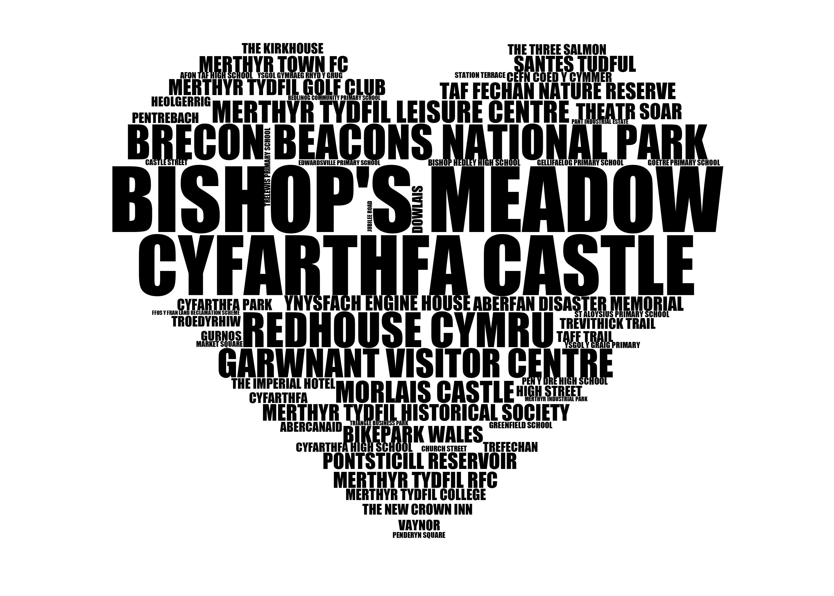 Bishop's Meadow - Premium Typographic Word Cloud Prints, Posters & Gifts