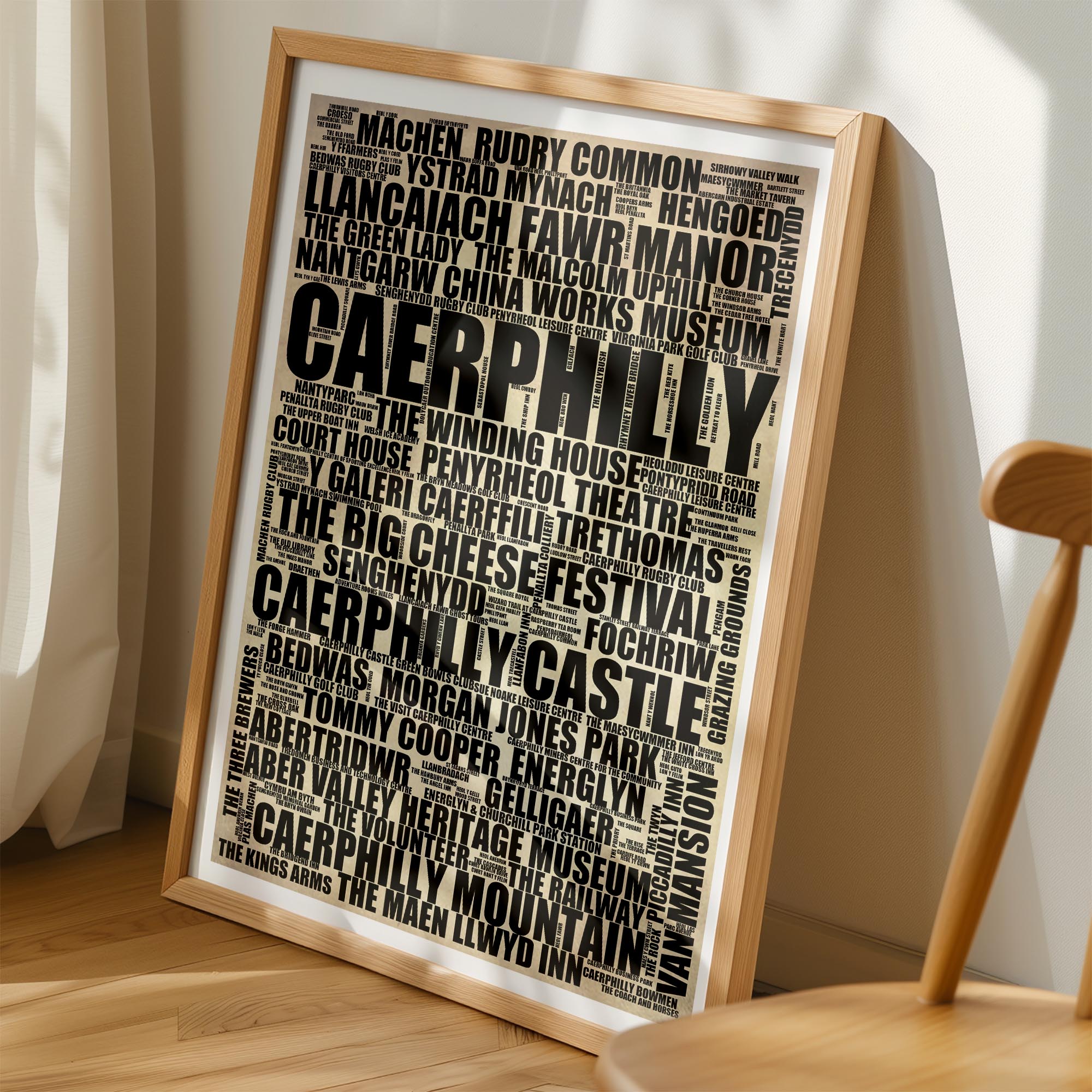 Caerphilly - Premium Typographic Word Cloud Prints, Posters & Gifts