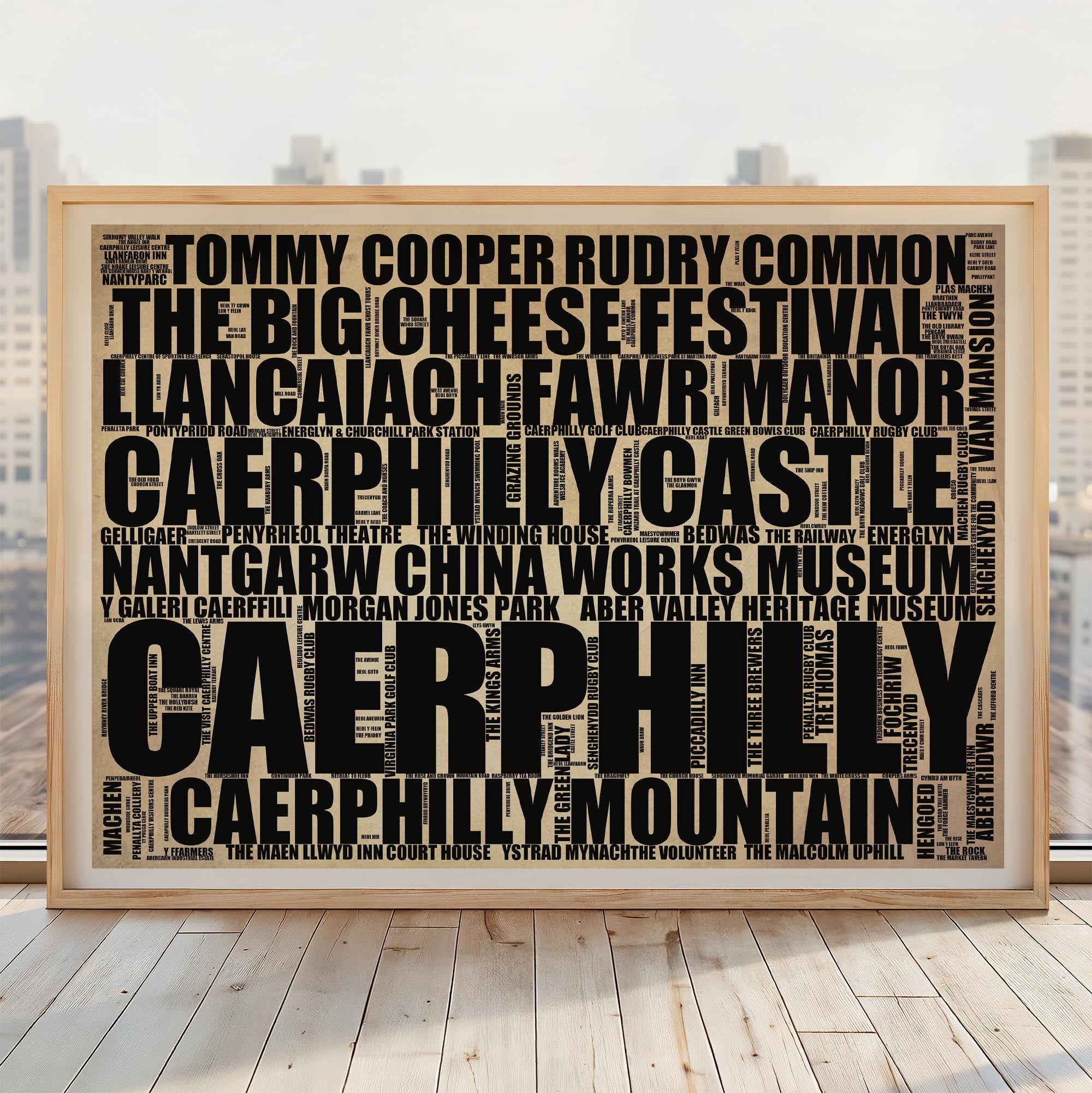 Caerphilly - Premium Typographic Word Cloud Prints, Posters & Gifts