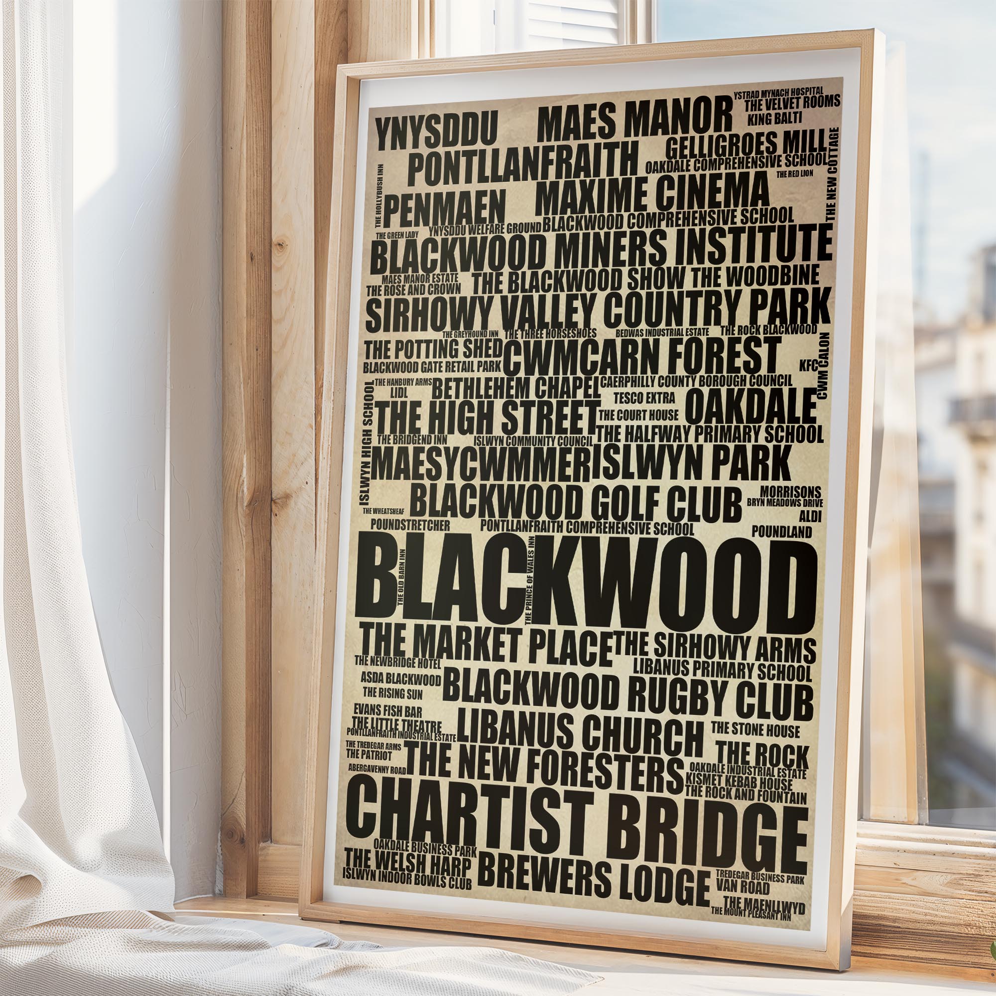 Blackwood - Premium Typographic Word Cloud Prints, Posters & Gifts