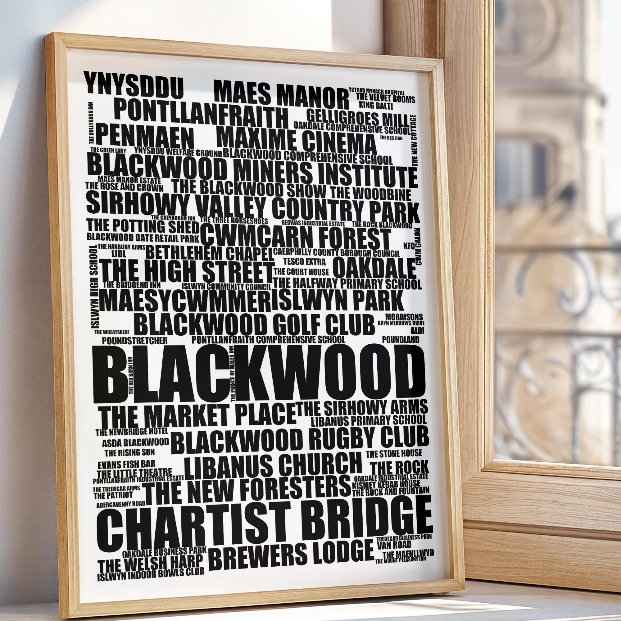 Blackwood - Premium Typographic Word Cloud Prints, Posters & Gifts