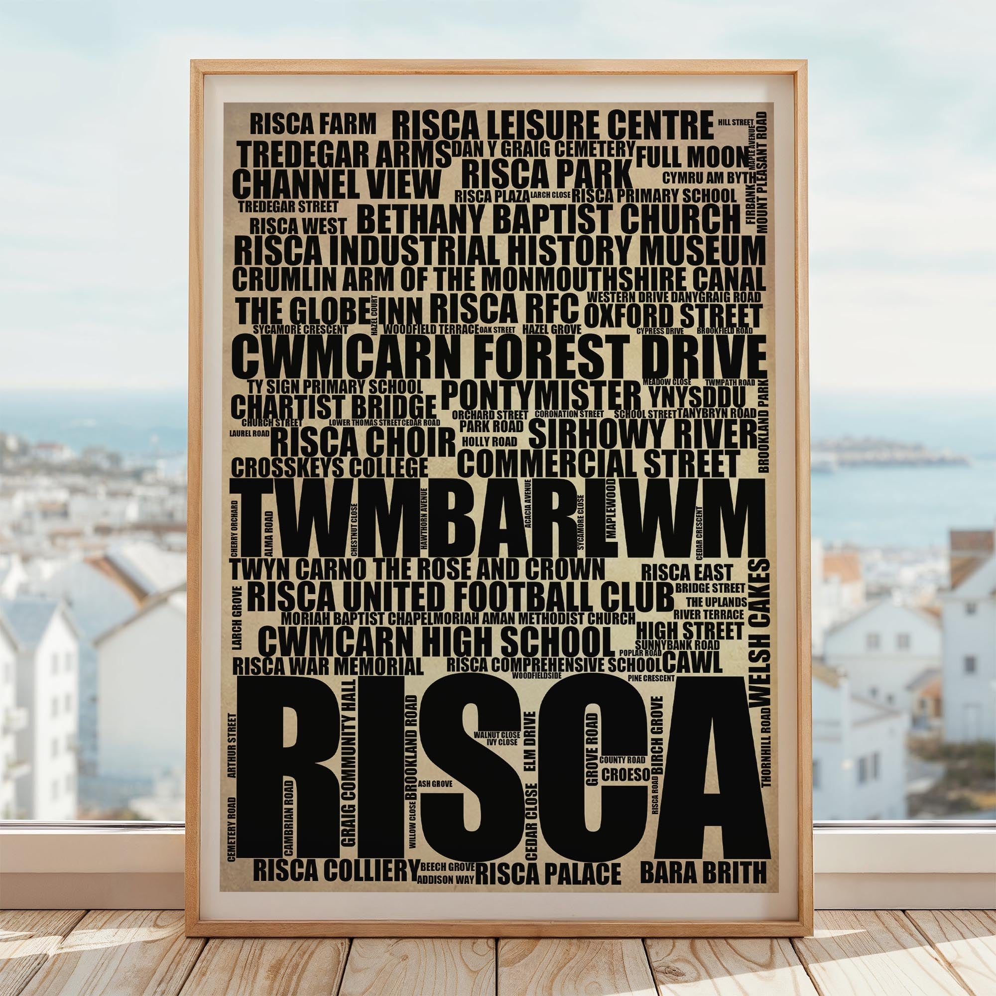 Risca - Premium Typographic Word Cloud Prints, Posters & Gifts