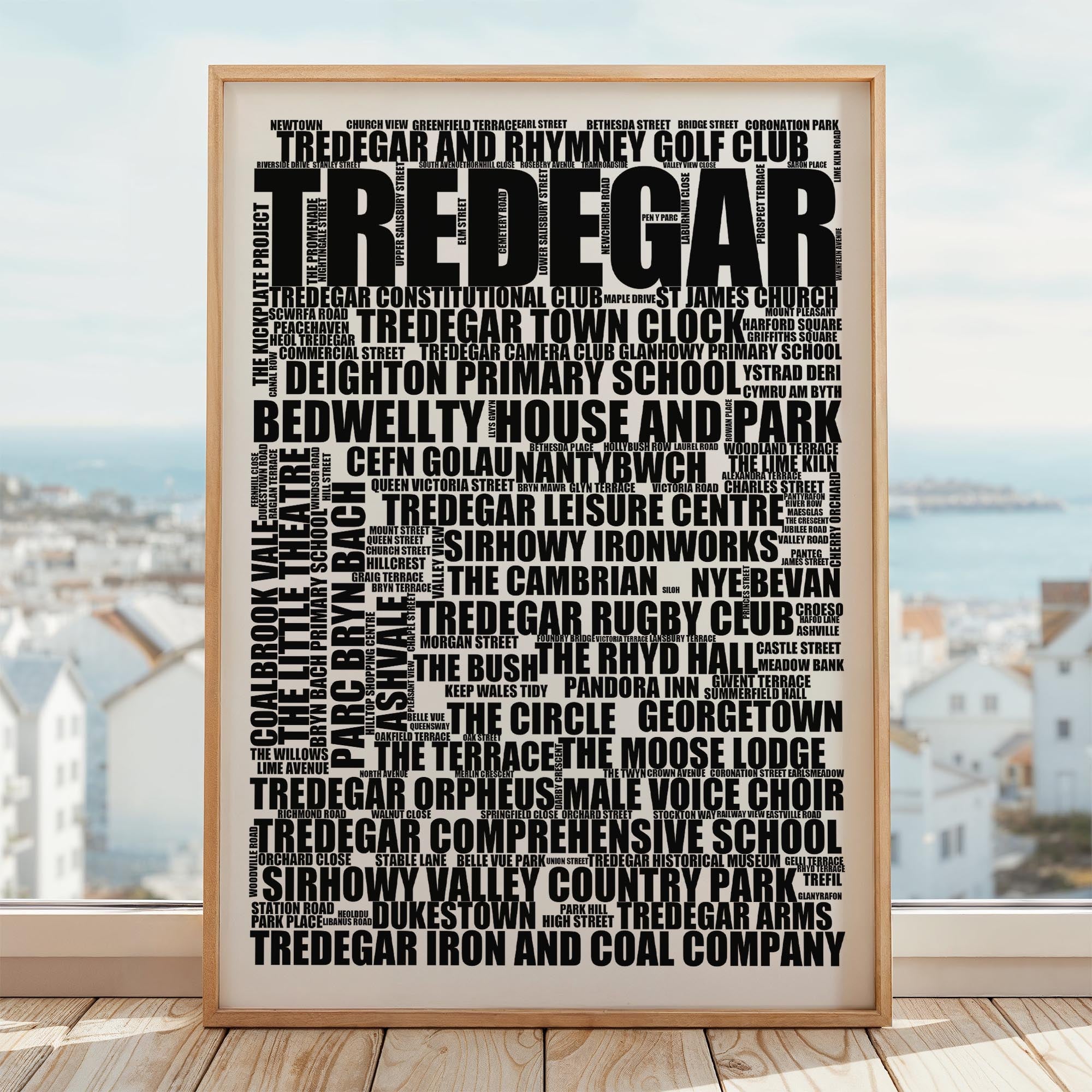 Tredegar - Premium Typographic Word Cloud Prints, Posters & Gifts