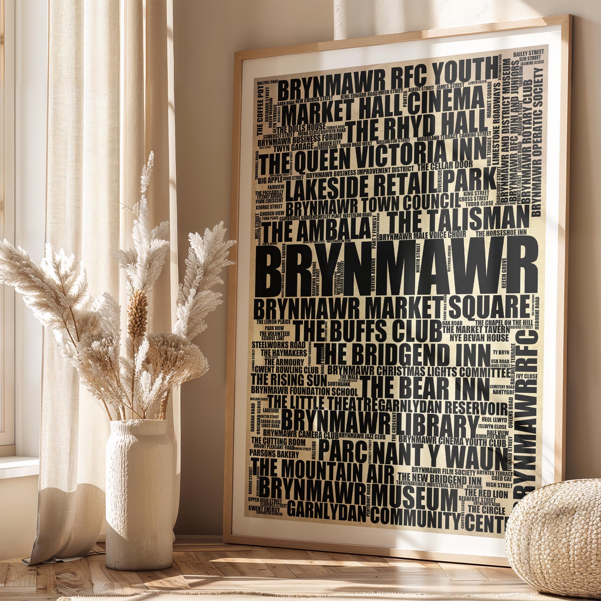 Brynmawr - Premium Typographic Word Cloud Prints, Posters & Gifts