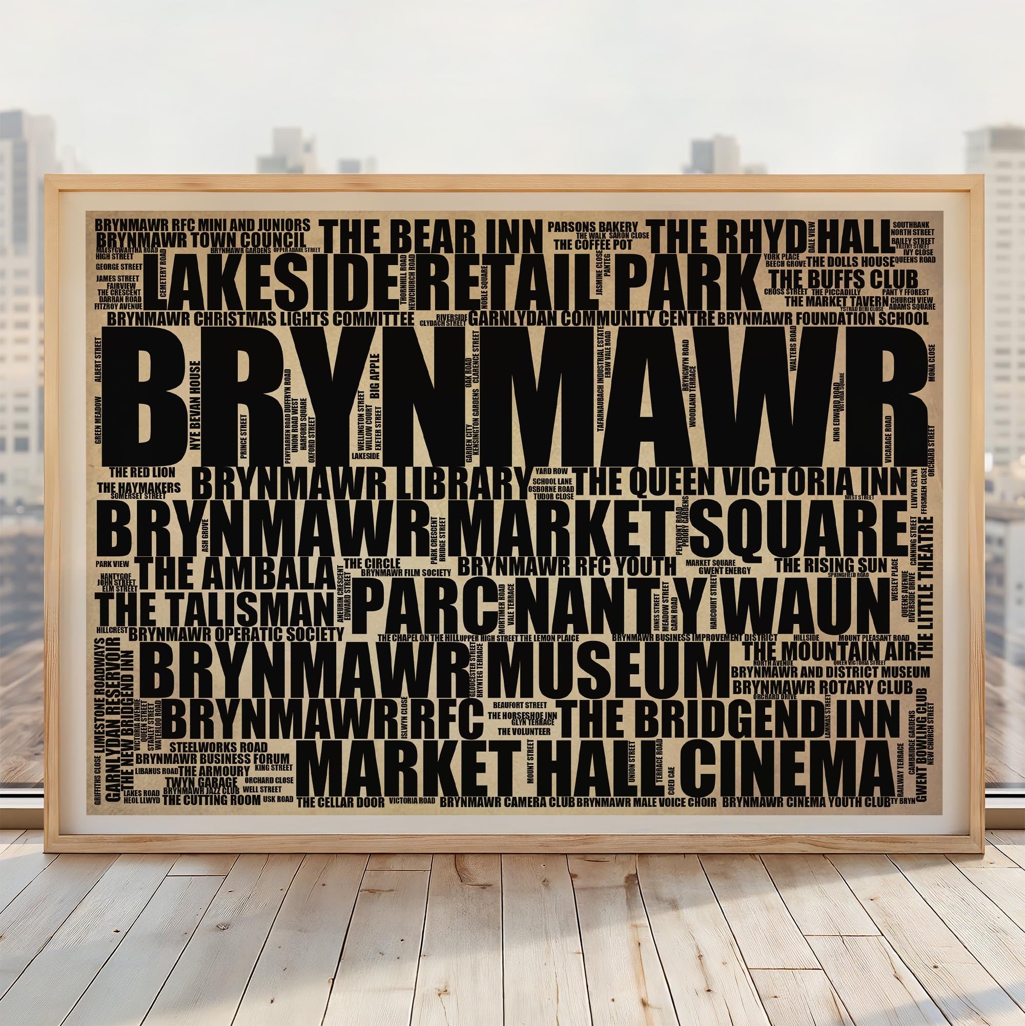 Brynmawr - Premium Typographic Word Cloud Prints, Posters & Gifts