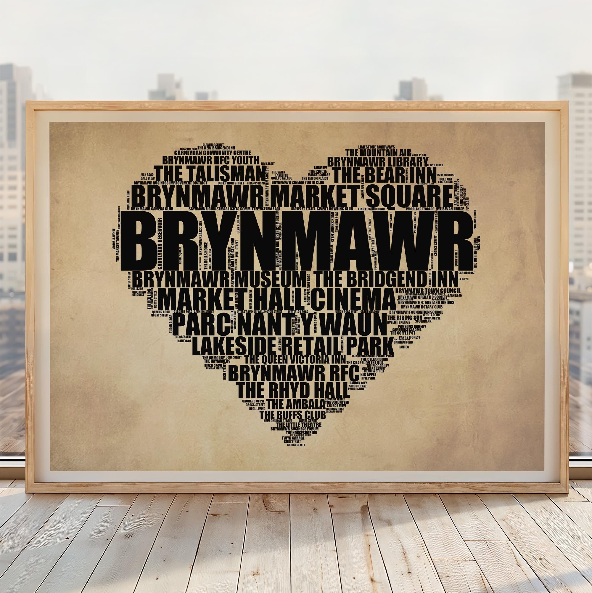 Brynmawr - Premium Typographic Word Cloud Prints, Posters & Gifts