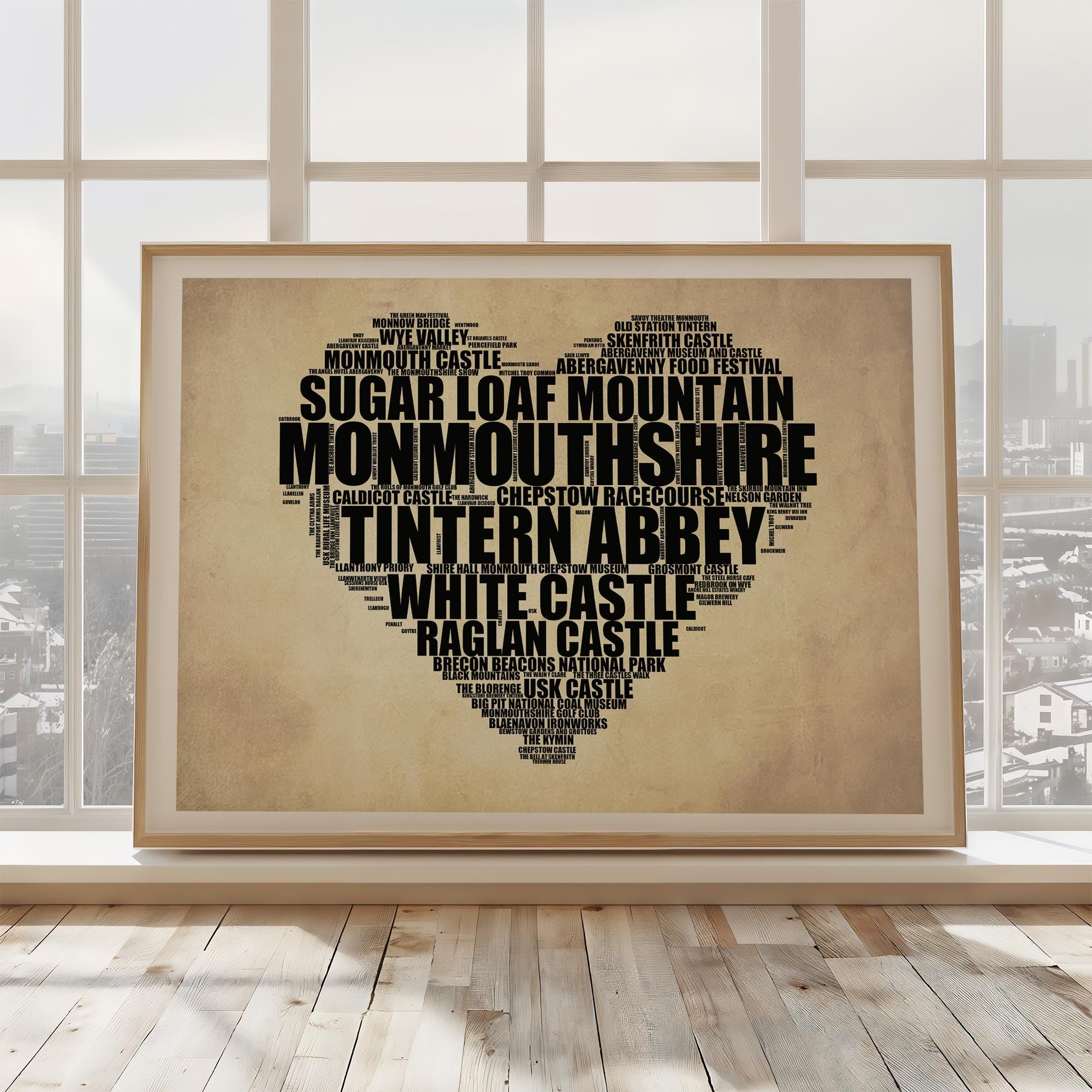 Monmouthshire - Premium Typographic Word Cloud Prints, Posters & Gifts