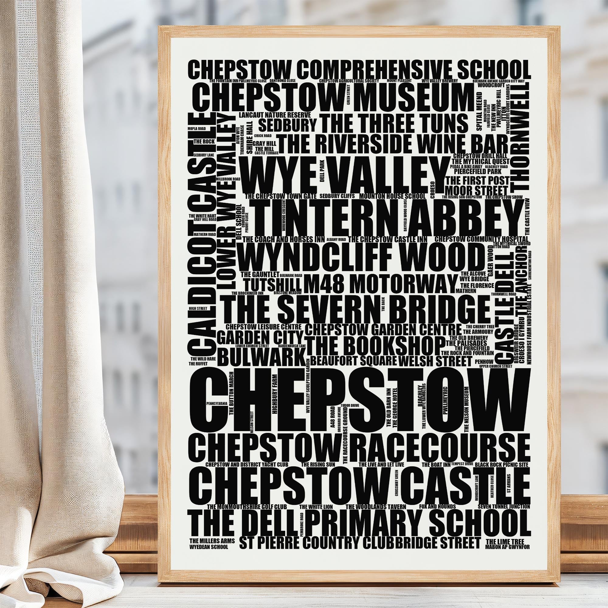 Chepstow - Premium Typographic Word Cloud Prints, Posters & Gifts