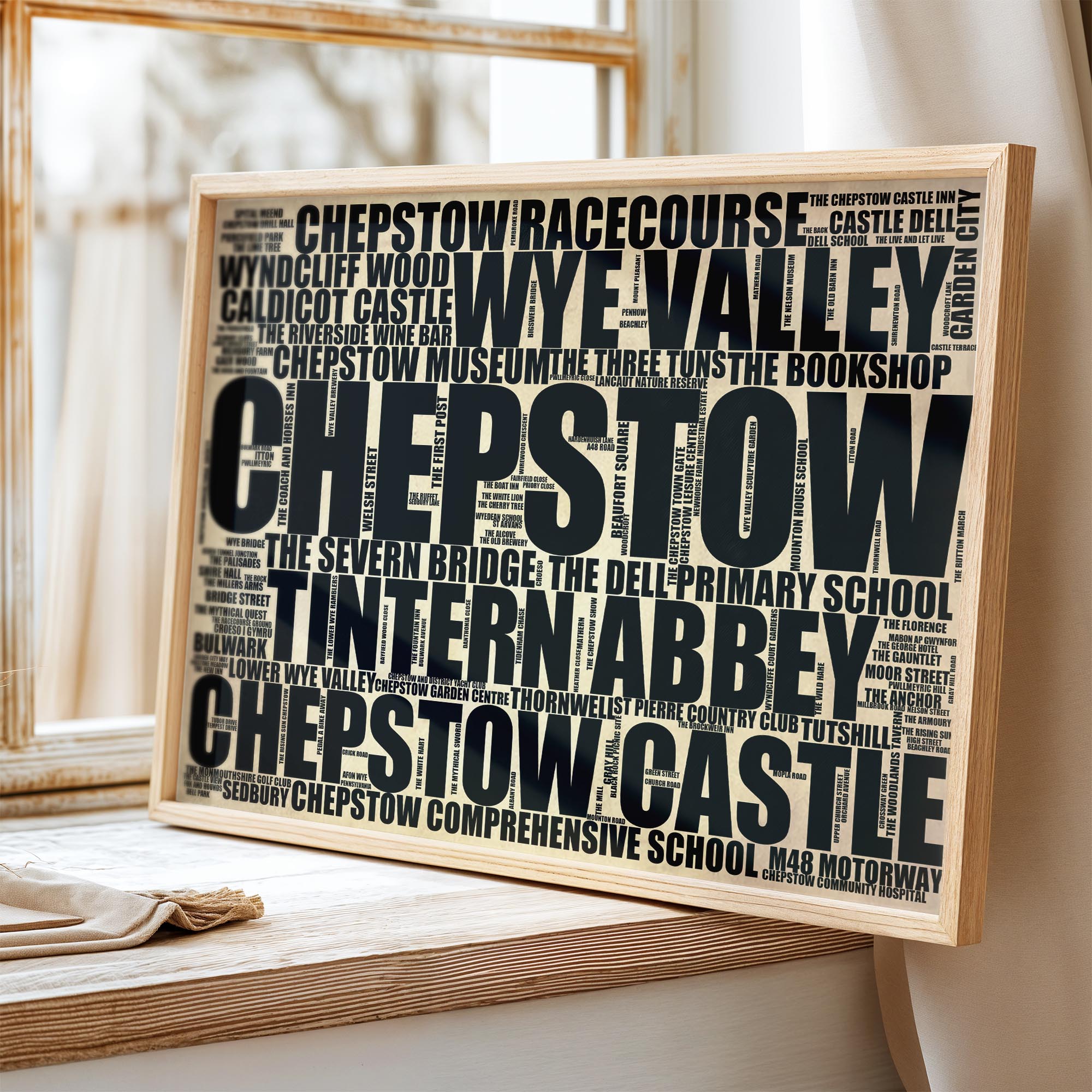 Chepstow - Premium Typographic Word Cloud Prints, Posters & Gifts