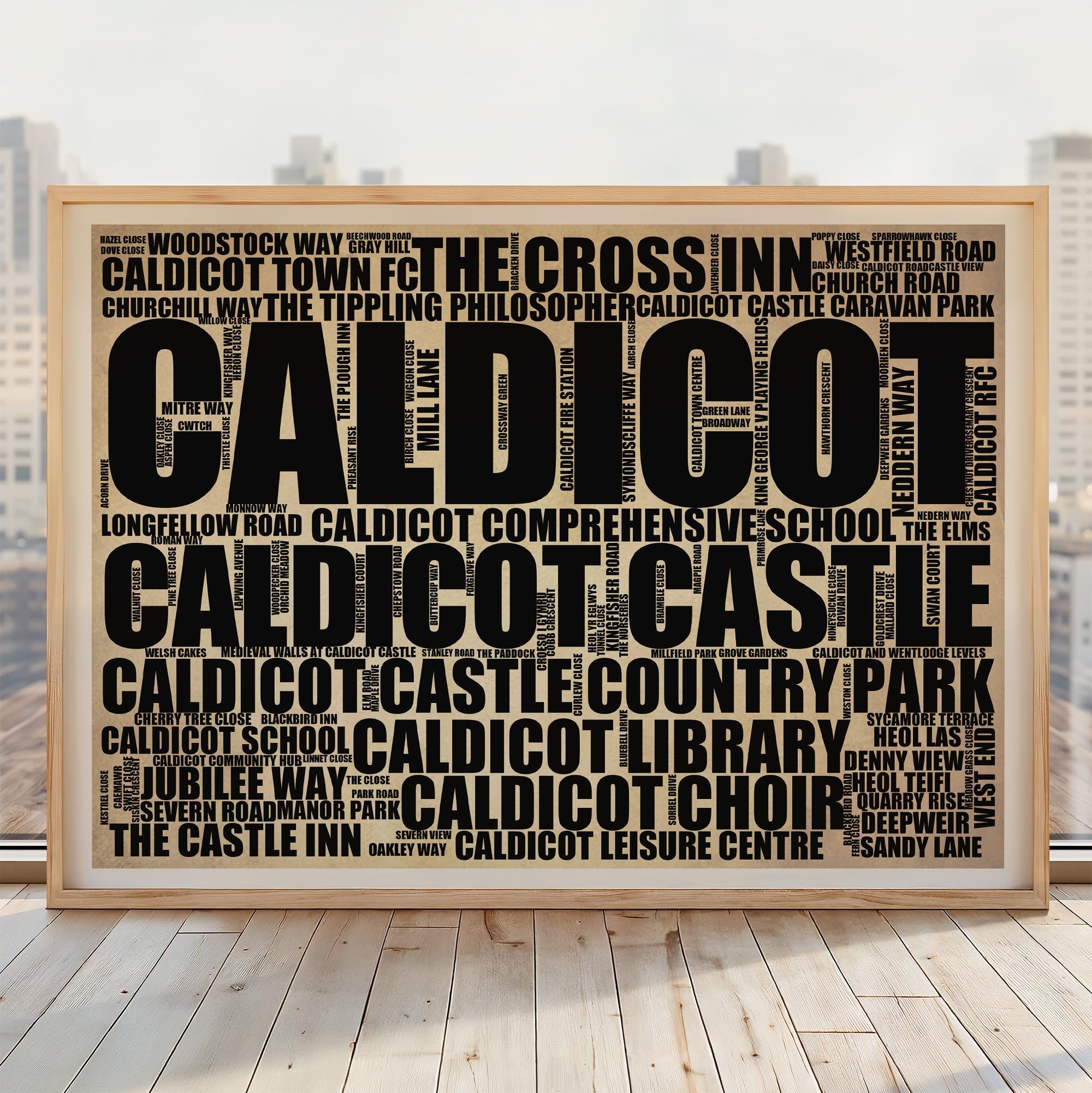 Caldicot - Premium Typographic Word Cloud Prints, Posters & Gifts