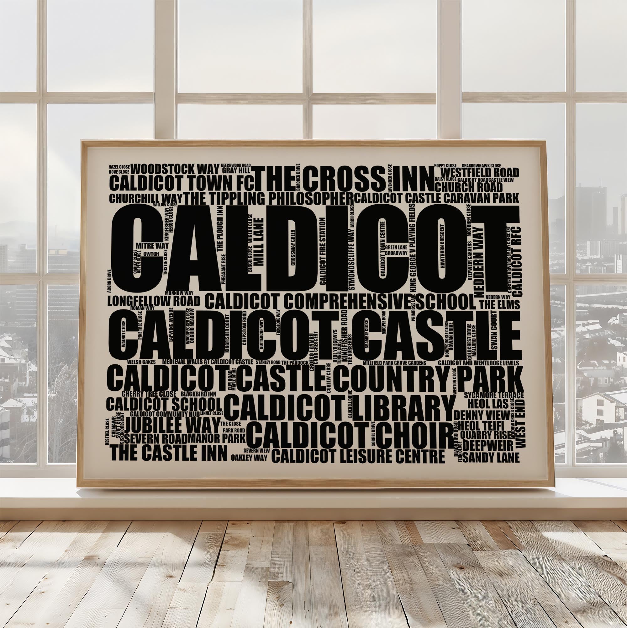 Caldicot - Premium Typographic Word Cloud Prints, Posters & Gifts