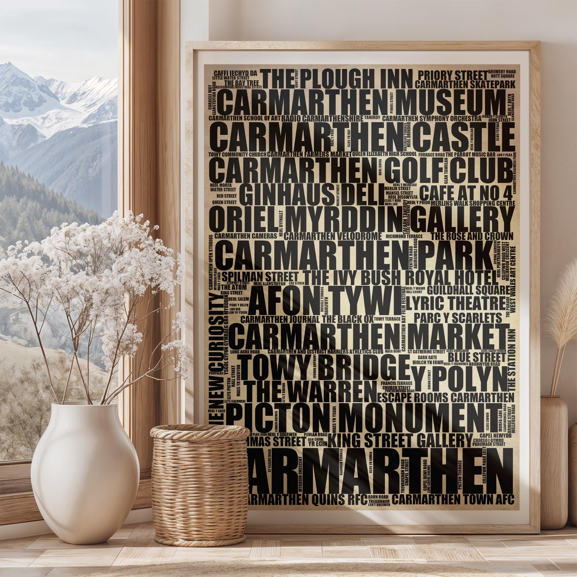 Carmarthen - Premium Typographic Word Cloud Prints, Posters & Gifts