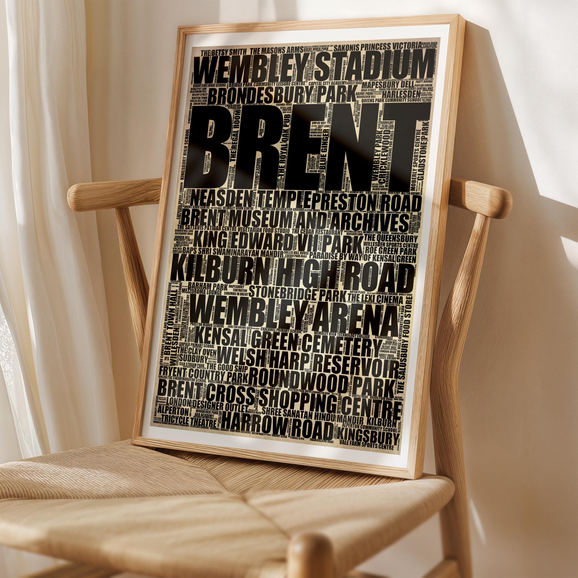 Brent - Premium Typographic Word Cloud Prints, Posters & Gifts