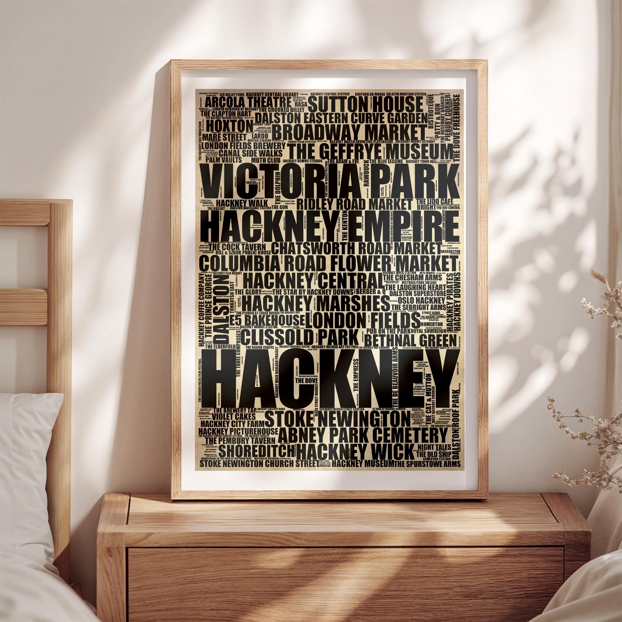 Hackney - Premium Typographic Word Cloud Prints, Posters & Gifts