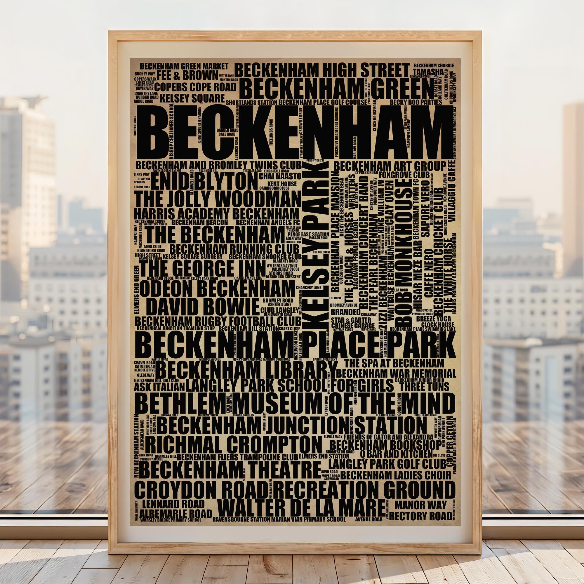 Beckenham - Premium Typographic Word Cloud Prints, Posters & Gifts