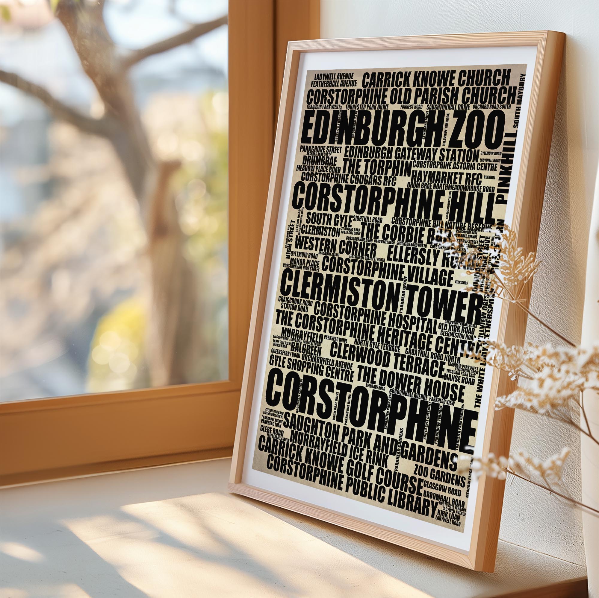 Corstorphine - Premium Typographic Word Cloud Prints, Posters & Gifts