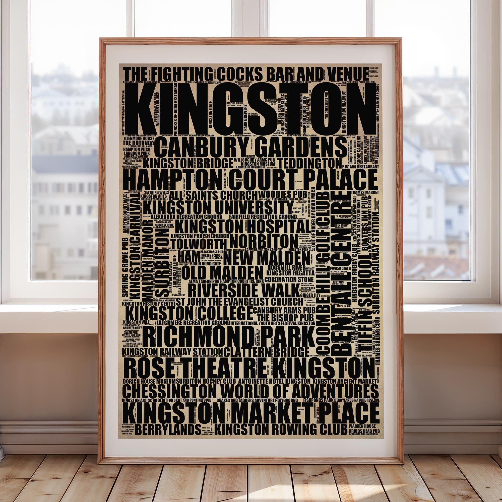 Kingston - Premium Typographic Word Cloud Prints, Posters & Gifts