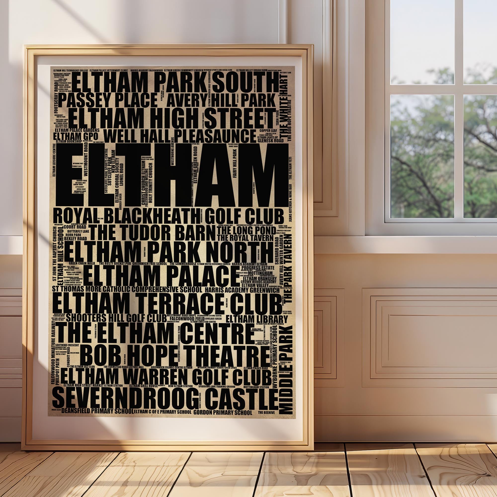 Eltham - Premium Typographic Word Cloud Prints, Posters & Gifts