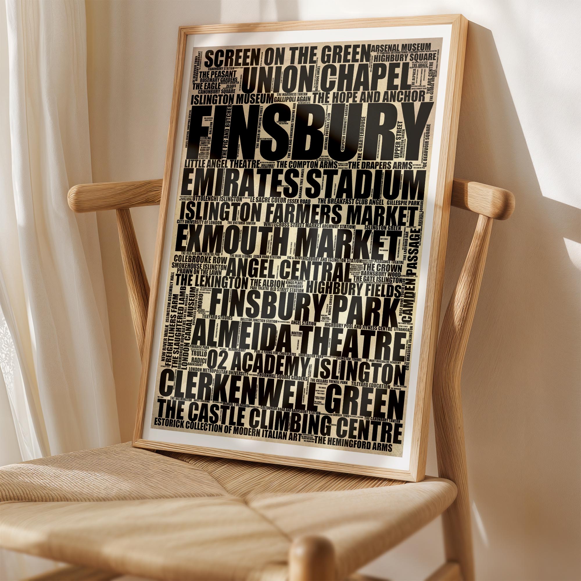 Finsbury - Premium Typographic Word Cloud Prints, Posters & Gifts