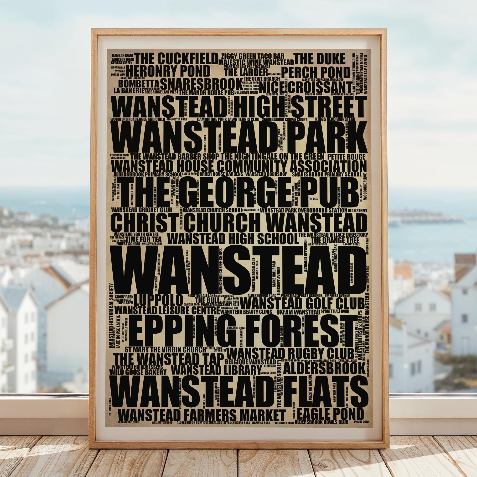 Wanstead - Premium Typographic Word Cloud Prints, Posters & Gifts