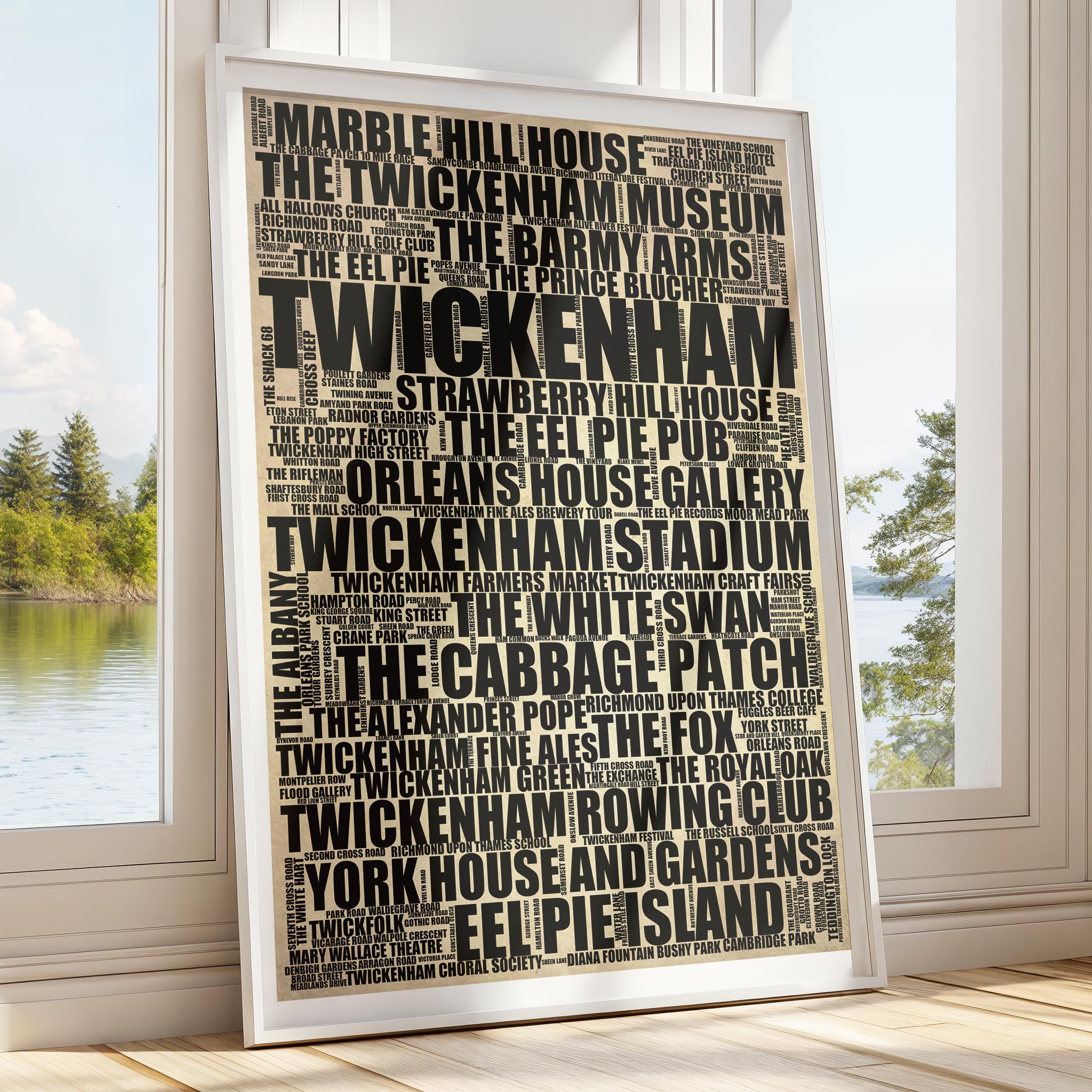 Twickenham - Premium Typographic Word Cloud Prints, Posters & Gifts