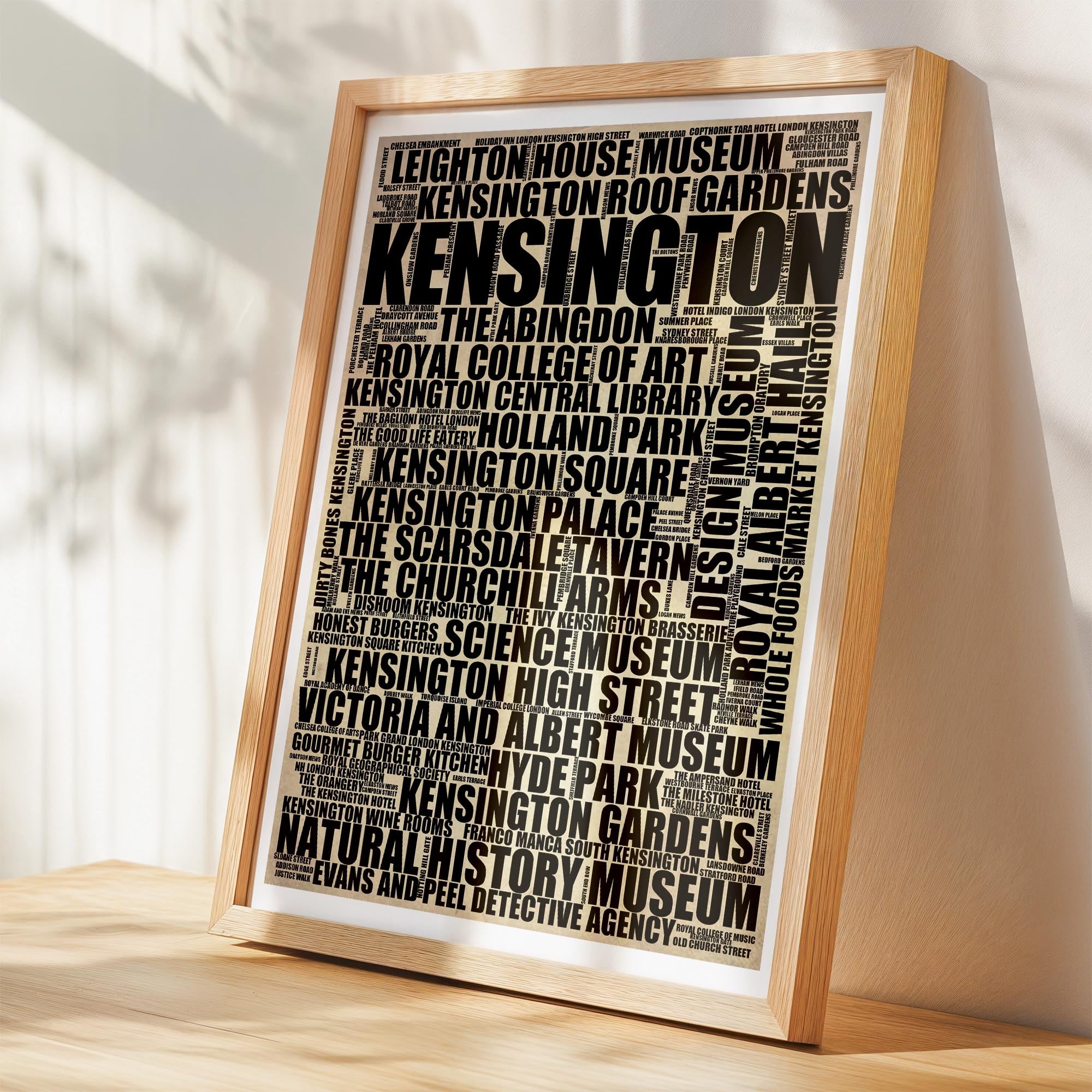 Kensington - Premium Typographic Word Cloud Prints, Posters & Gifts